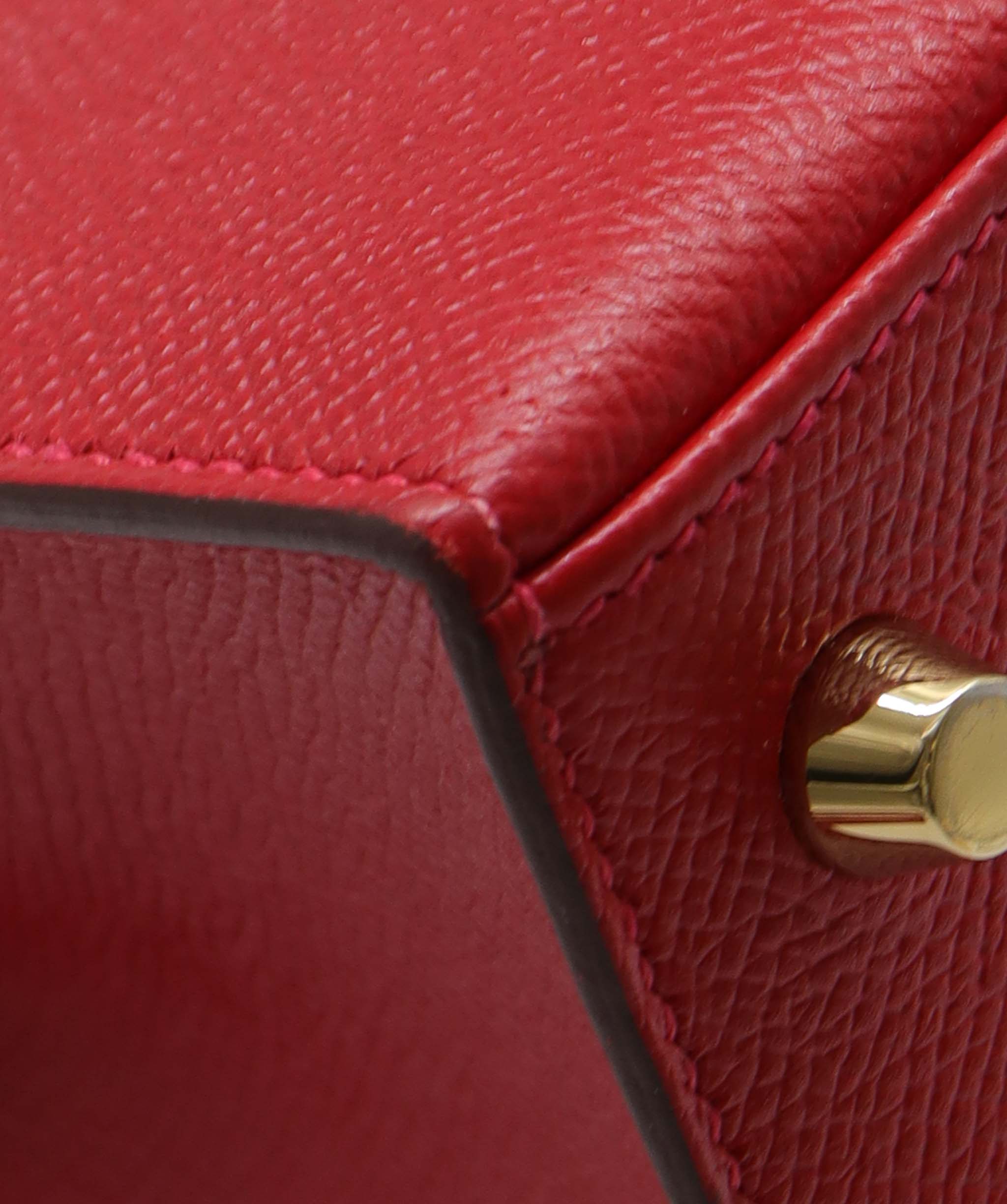 HERMES KELLY 25 EPSOM Leather Rouge Casaque GHW X DXBS2741