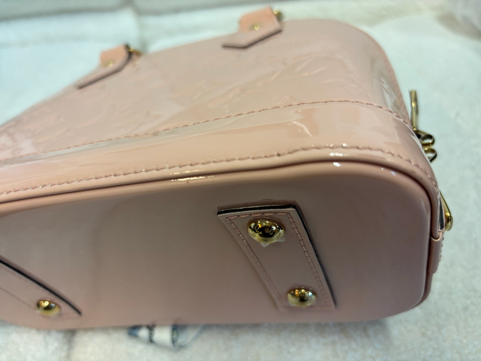 Louis Vuitton Alma BB Vernis Patent Leather Pink