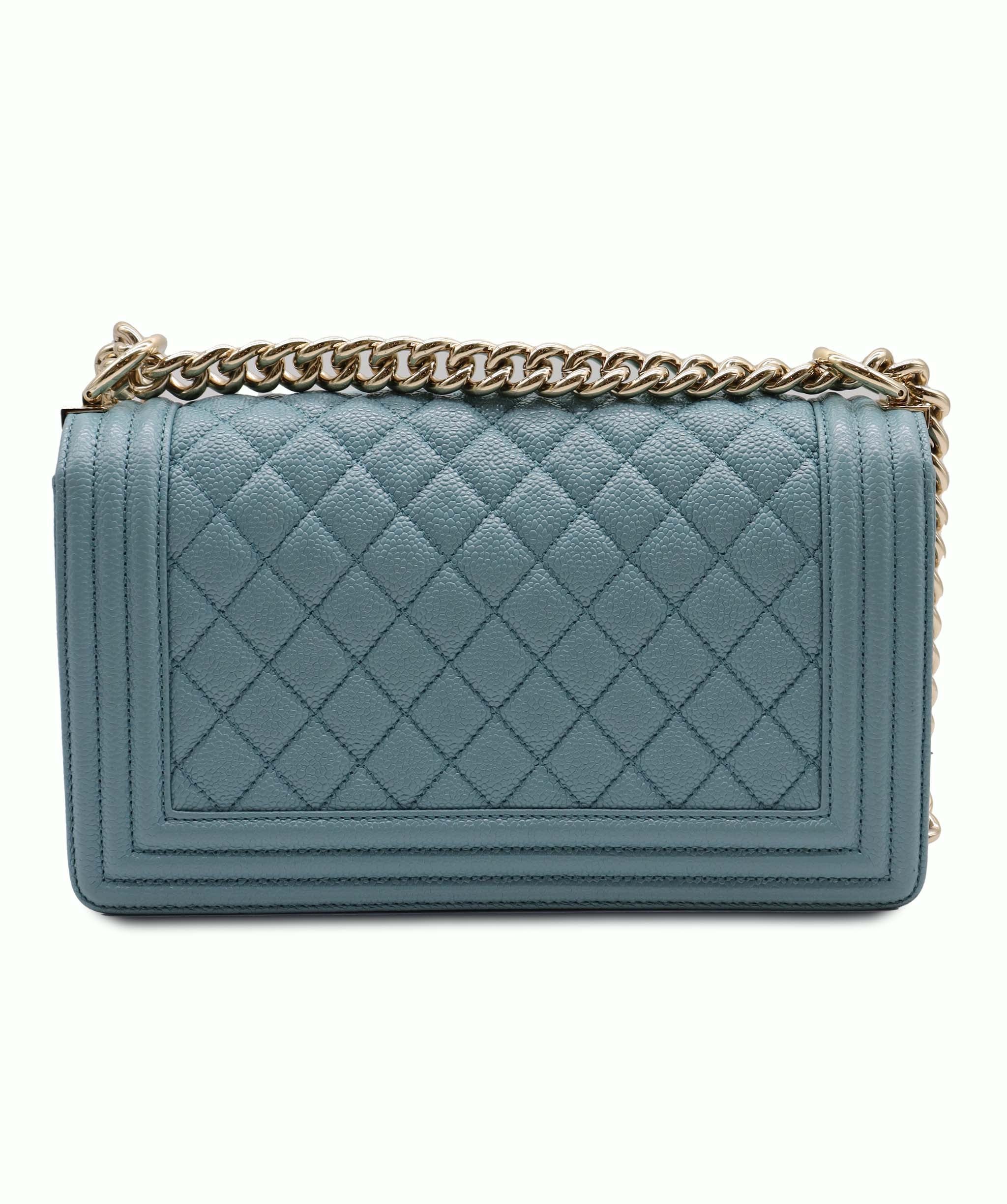 Chanel Blue Caviar Medium Boy Bag GHW AGC3179