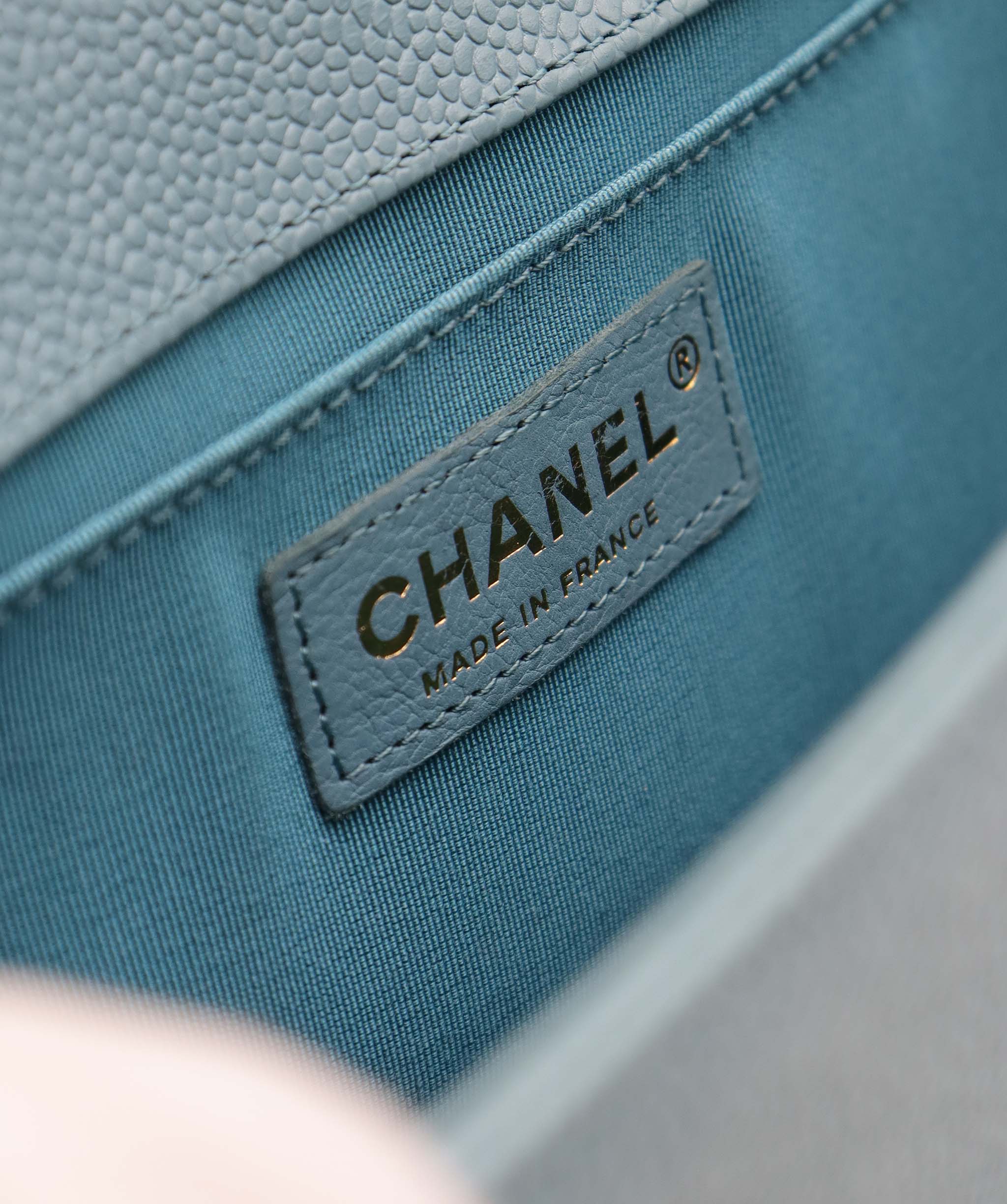 Chanel Blue Caviar Medium Boy Bag GHW AGC3179