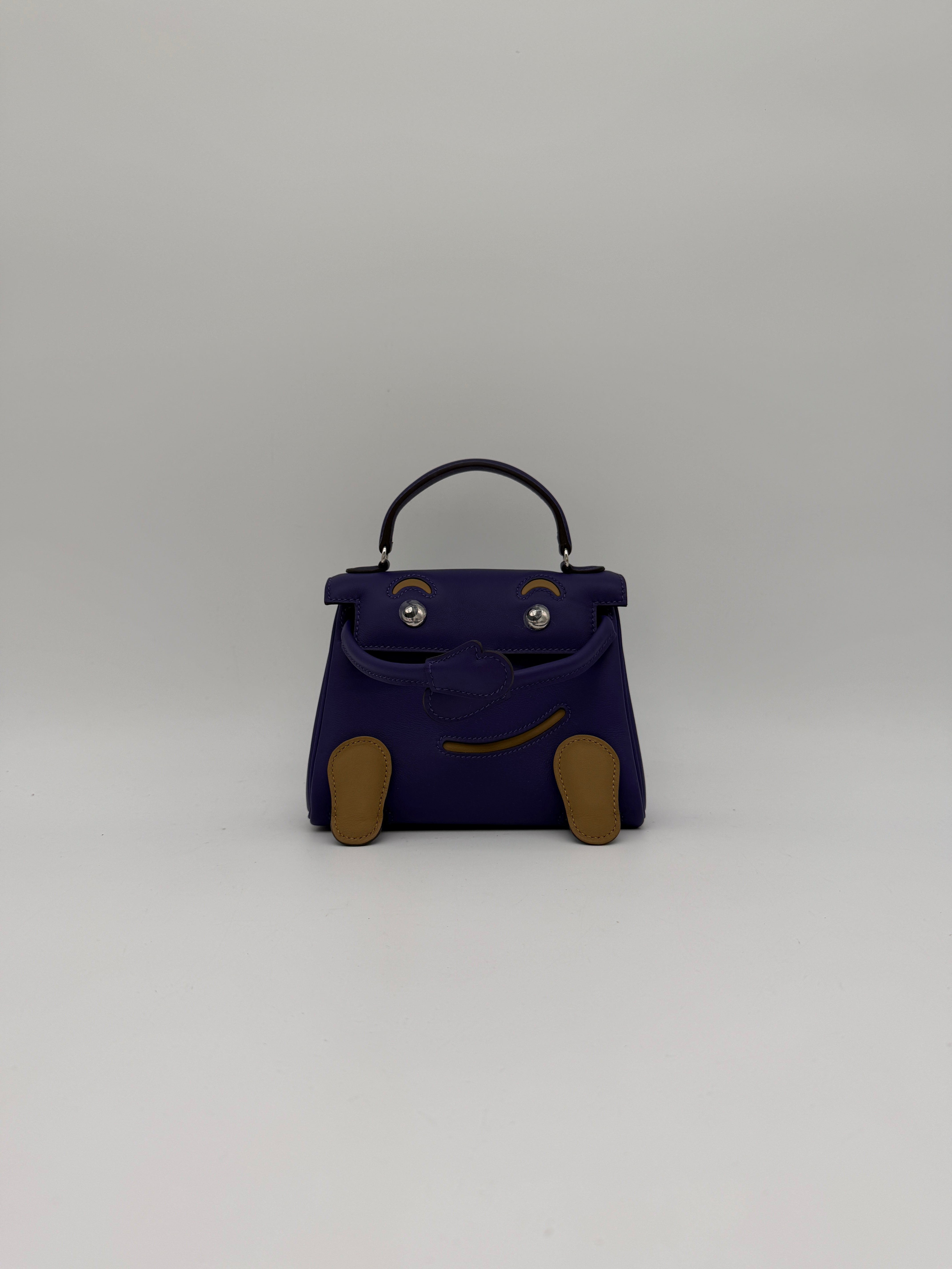 Hermès Kelly Doll Purple/ Dune Swift Palladium Hardware