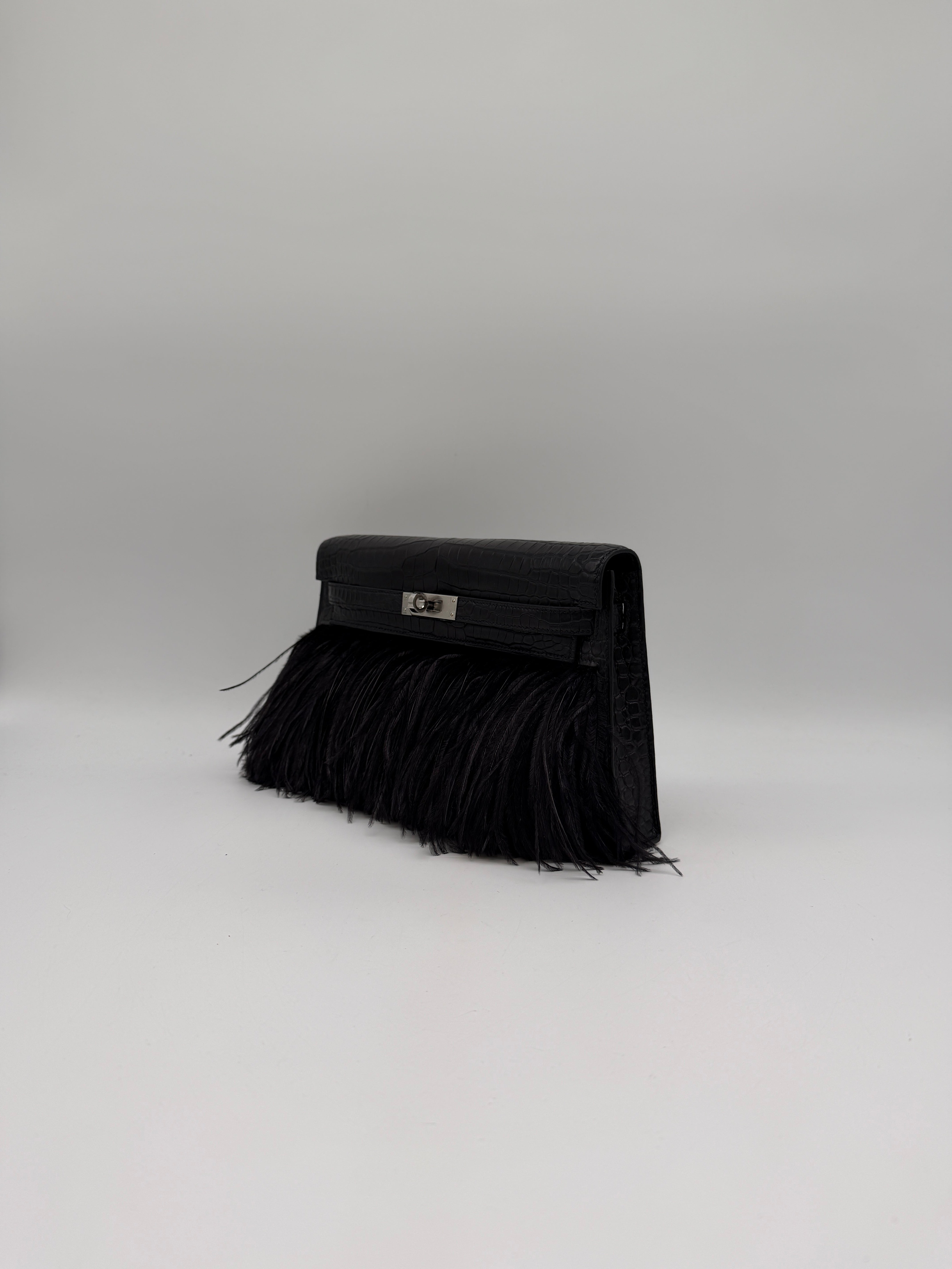 Kelly Elan Foile Black Matte Porosus Palladium Hardware