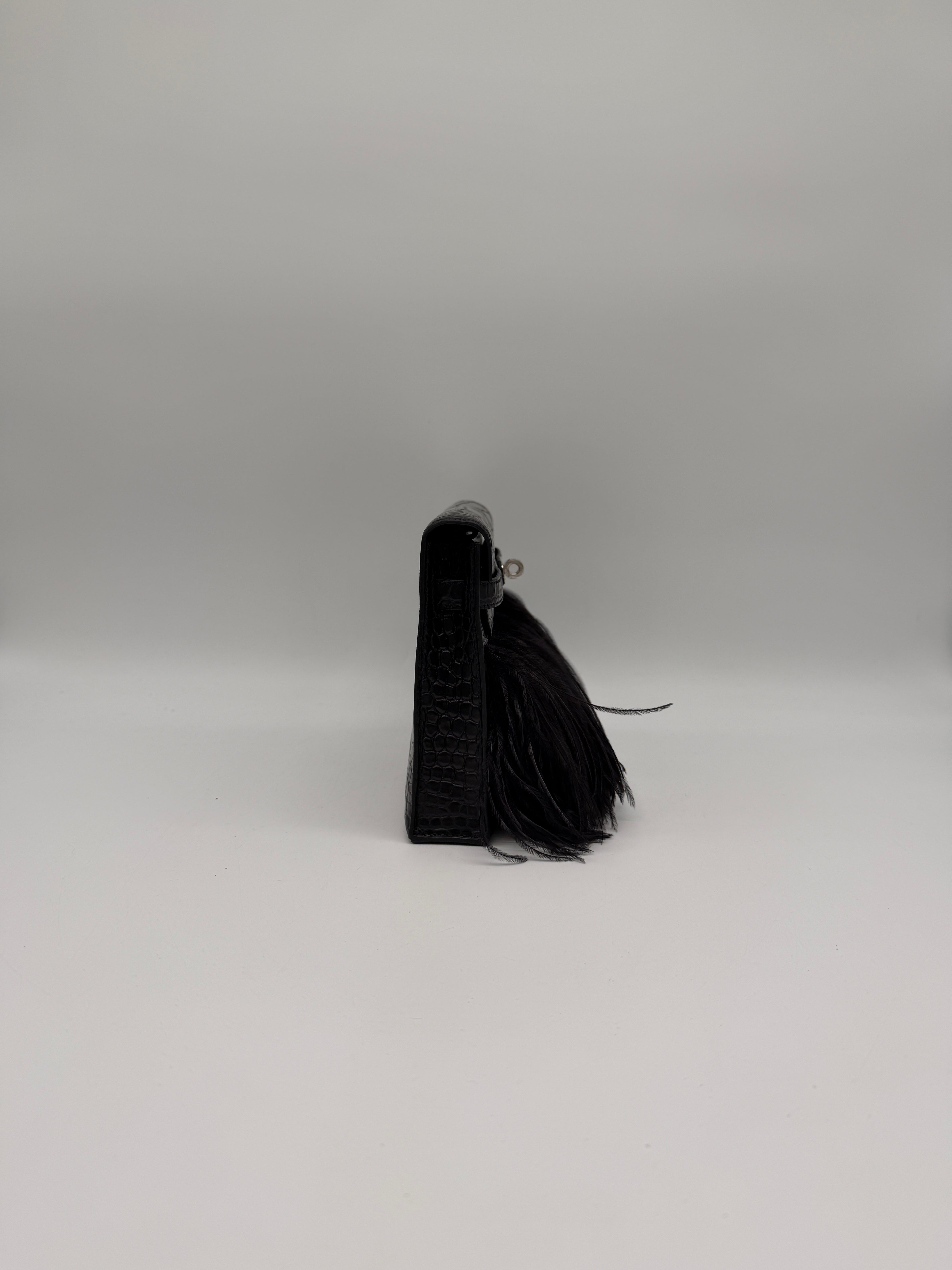 Kelly Elan Foile Black Matte Porosus Palladium Hardware