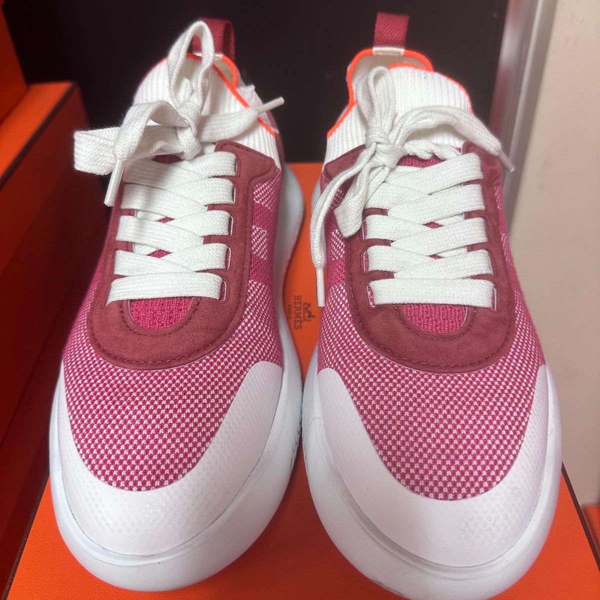 83A. Sneaker Femme Crew Maille Chevre Rose - Size 37