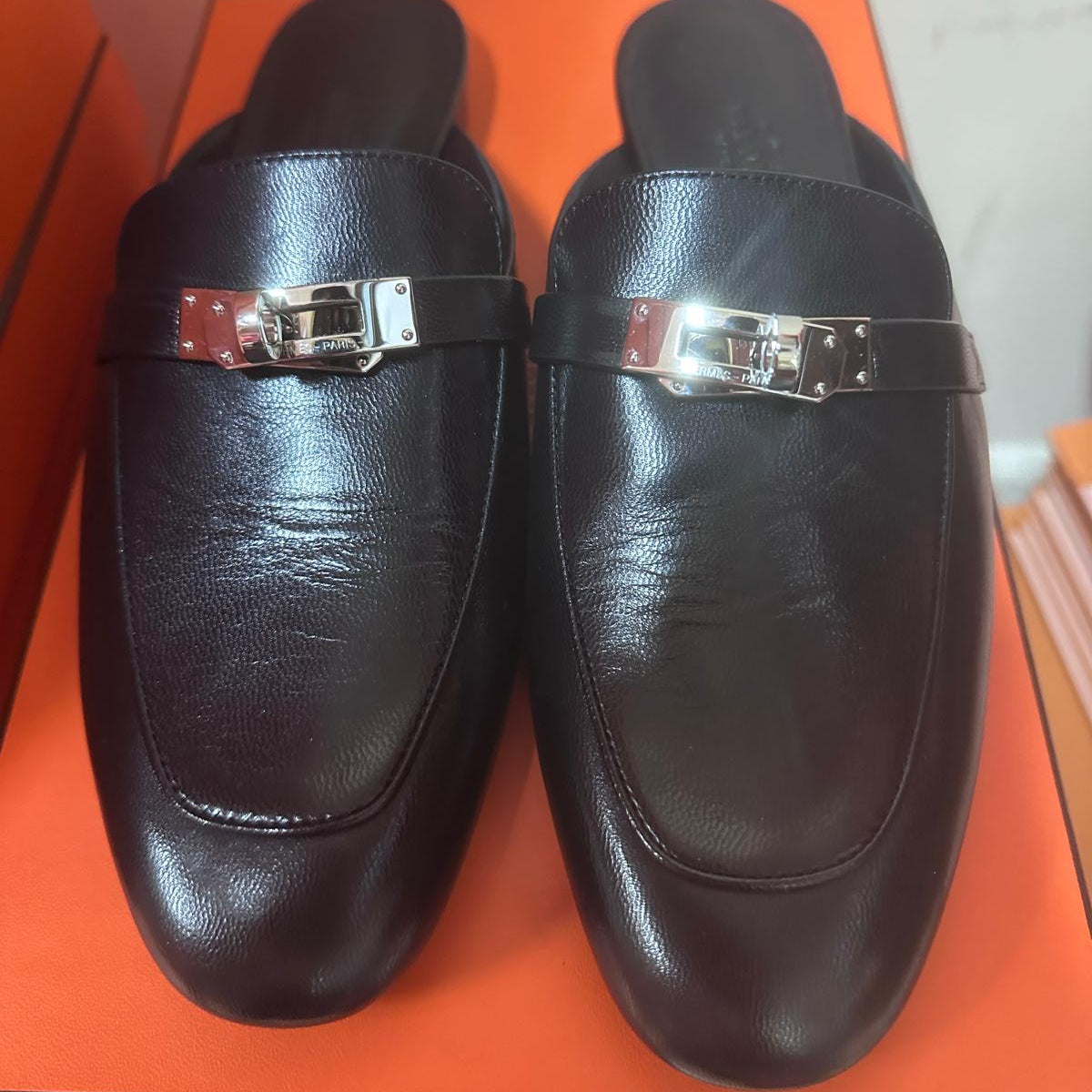 97A. Black Mule with PHW - Size 39