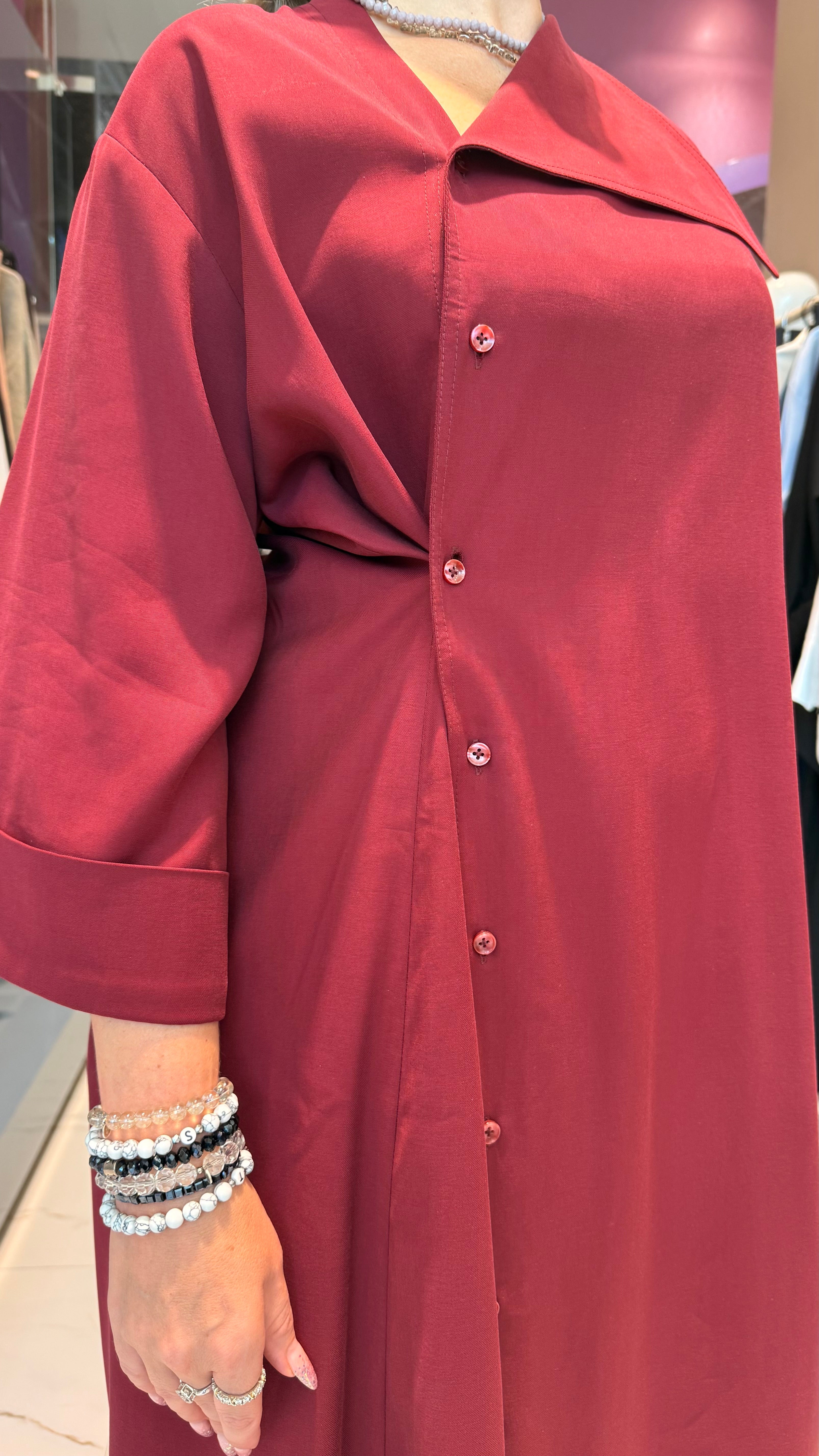 ONE SIDE BUTTONED DOWN DRESS (فستان) "MISHA"