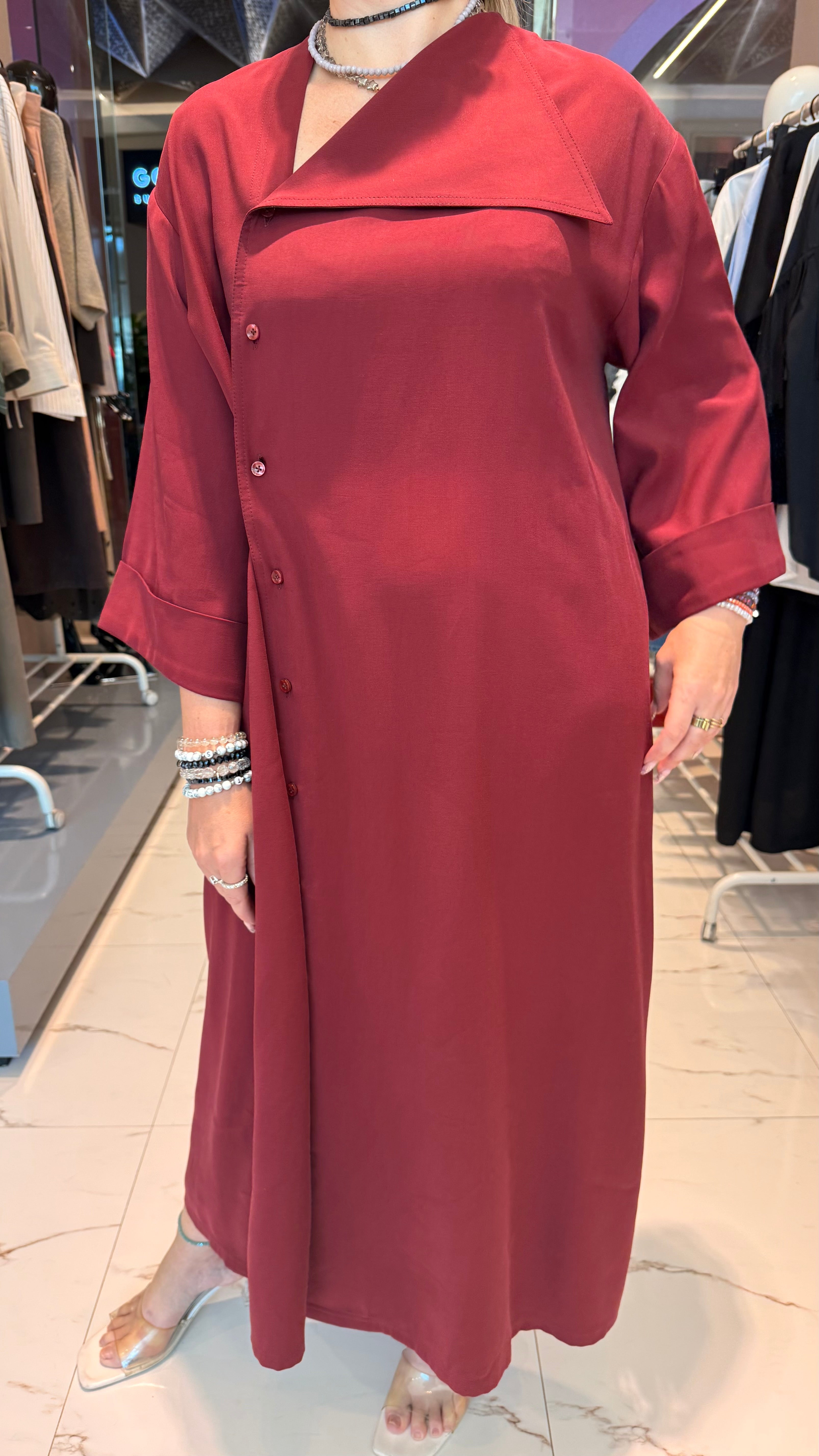ONE SIDE BUTTONED DOWN DRESS (فستان) "MISHA"