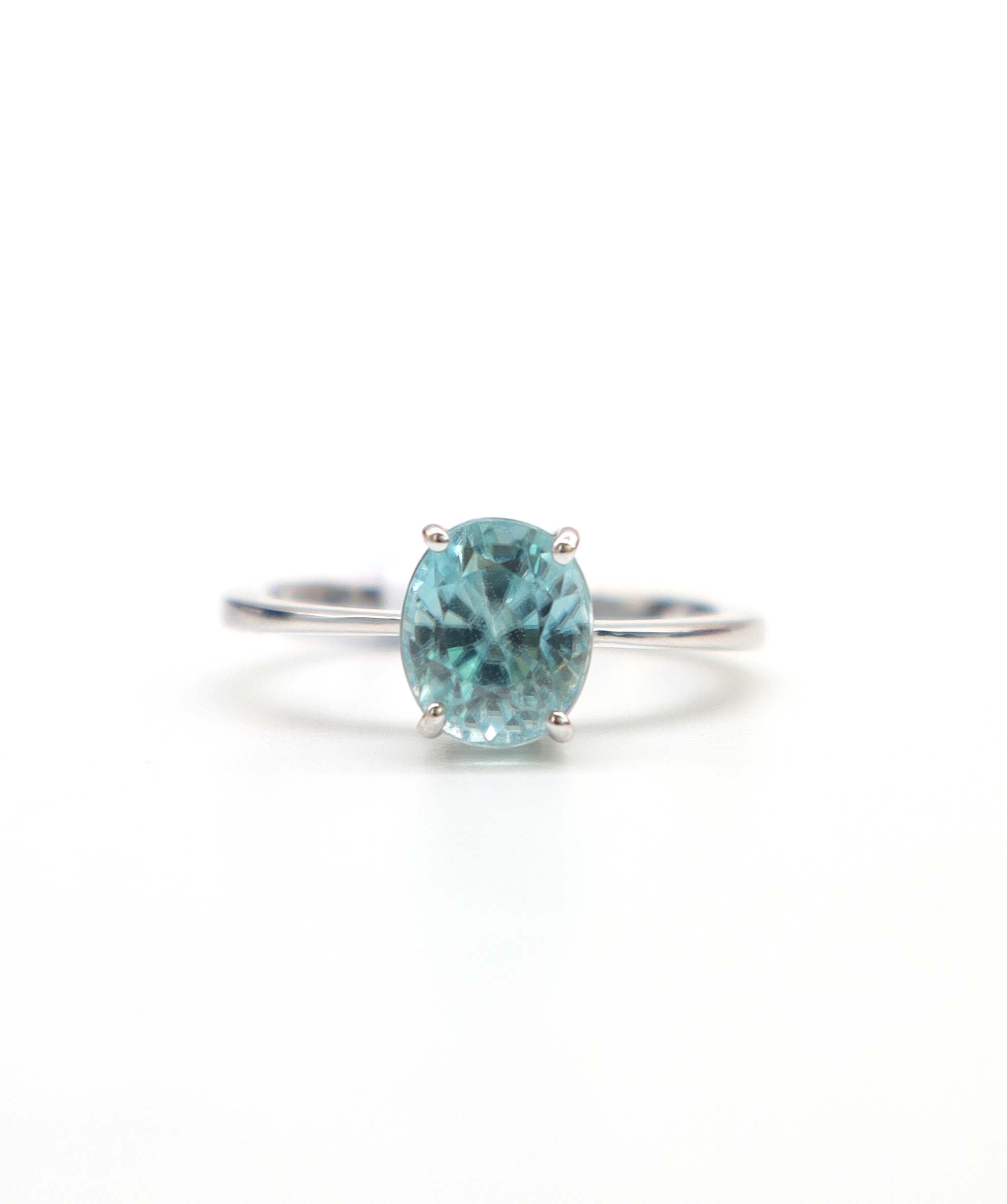 Blue Zircon WG Prong Ring DXBS6604