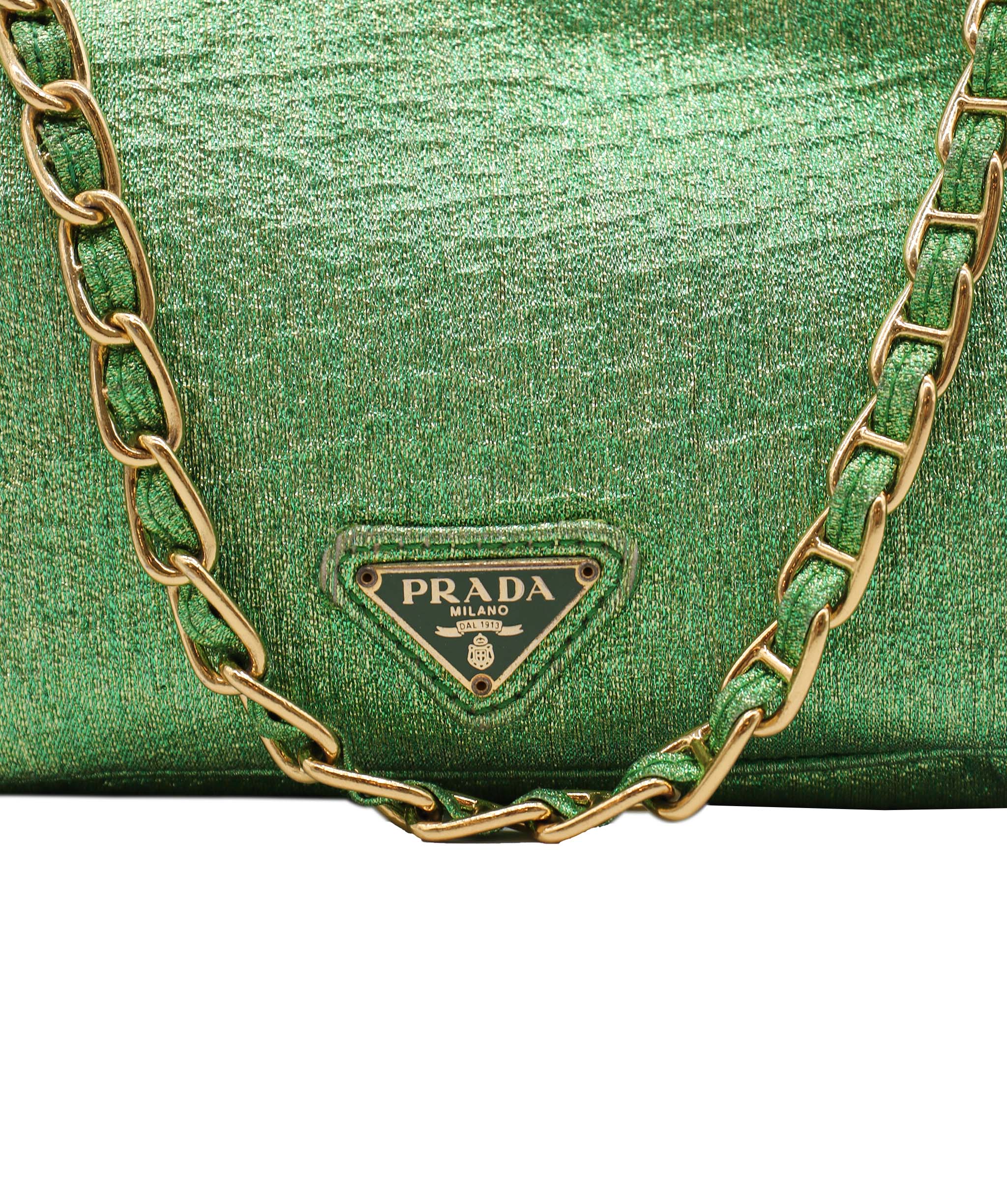 Prada Glitter chain Crossbody Bag Green DXBS1845