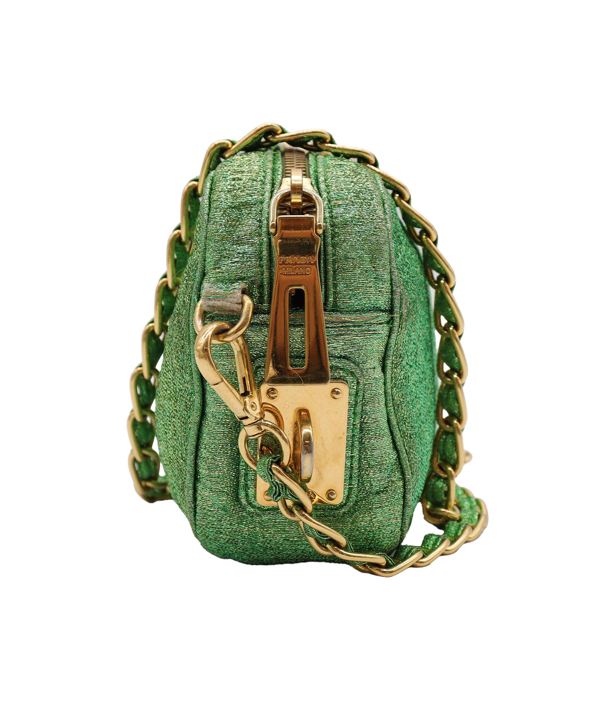 Prada Glitter chain Crossbody Bag Green DXBS1845