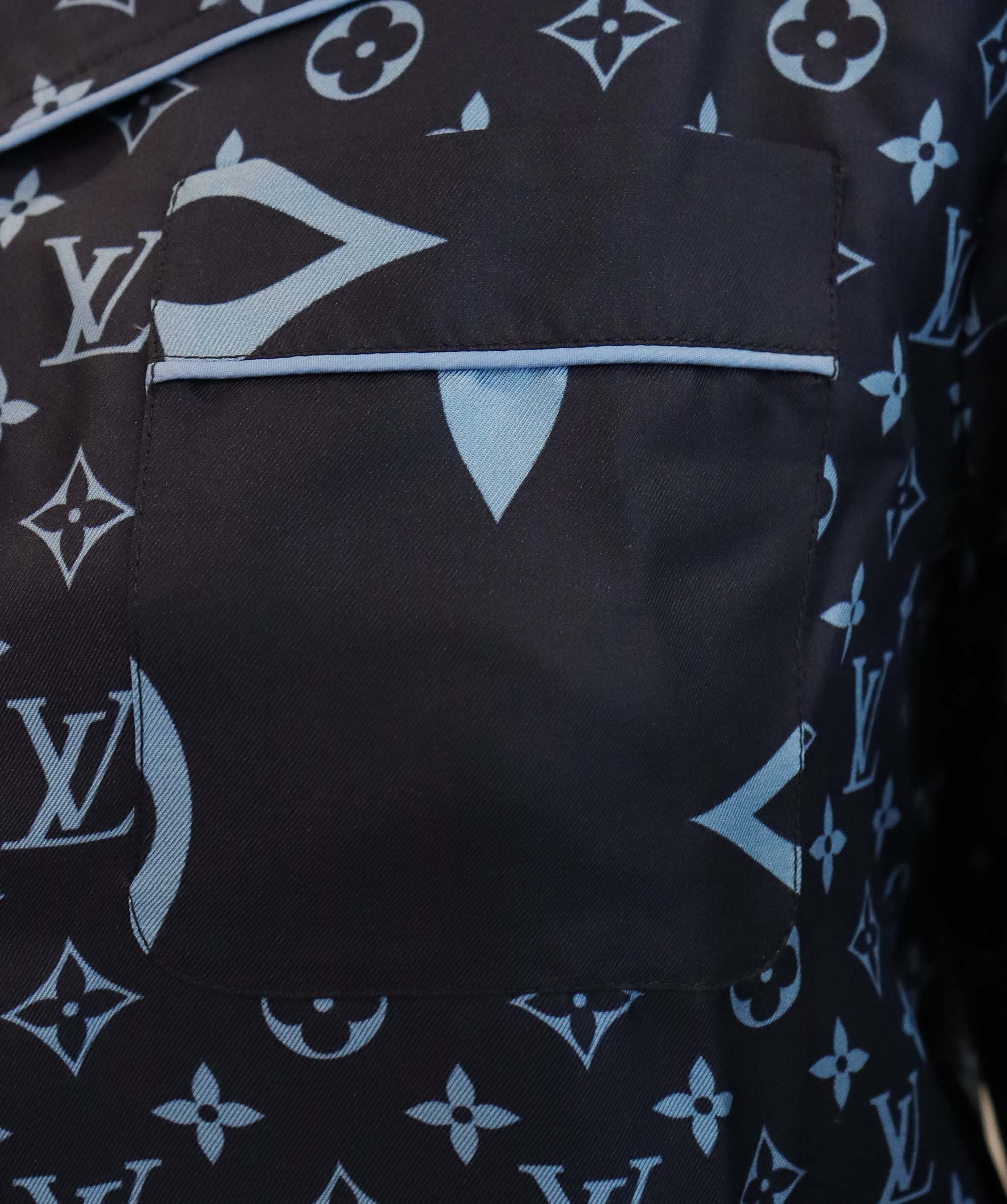 Louis Vuitton Silk Top 3-Pockets Blue Monogram Size 34 SKC1897