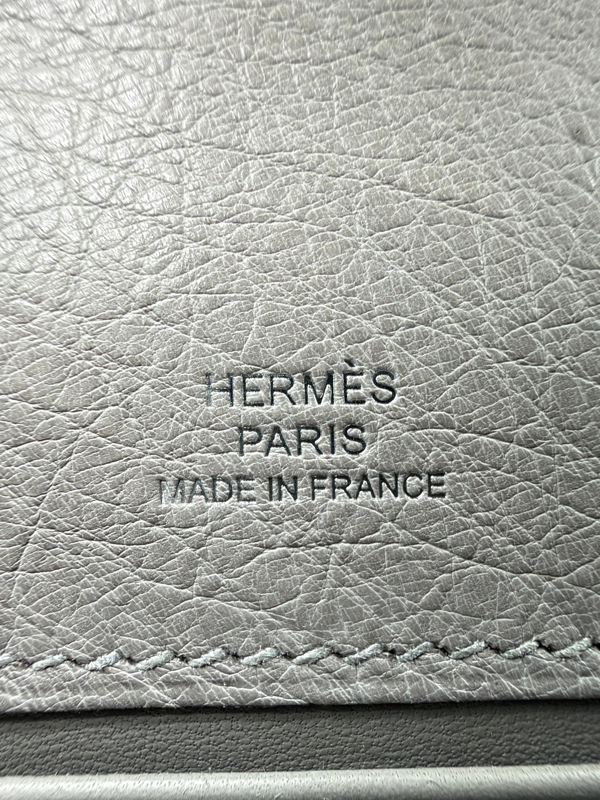 Hermès Kelly Pochette Gris Mouette Ostrich Palladium Hardware