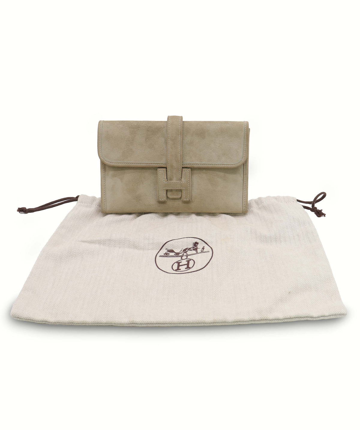 Hermès Jige Mini Doblis Suede Poussière  DXBS6580