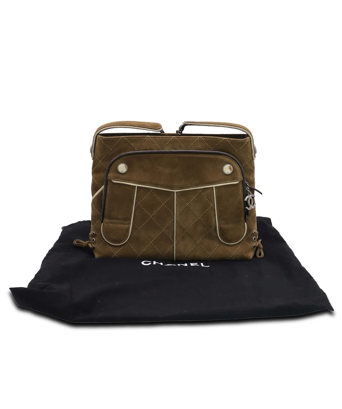 Chanel Shoulder Bag Paris-Salzburg Medium Suede Brown DXBS6578