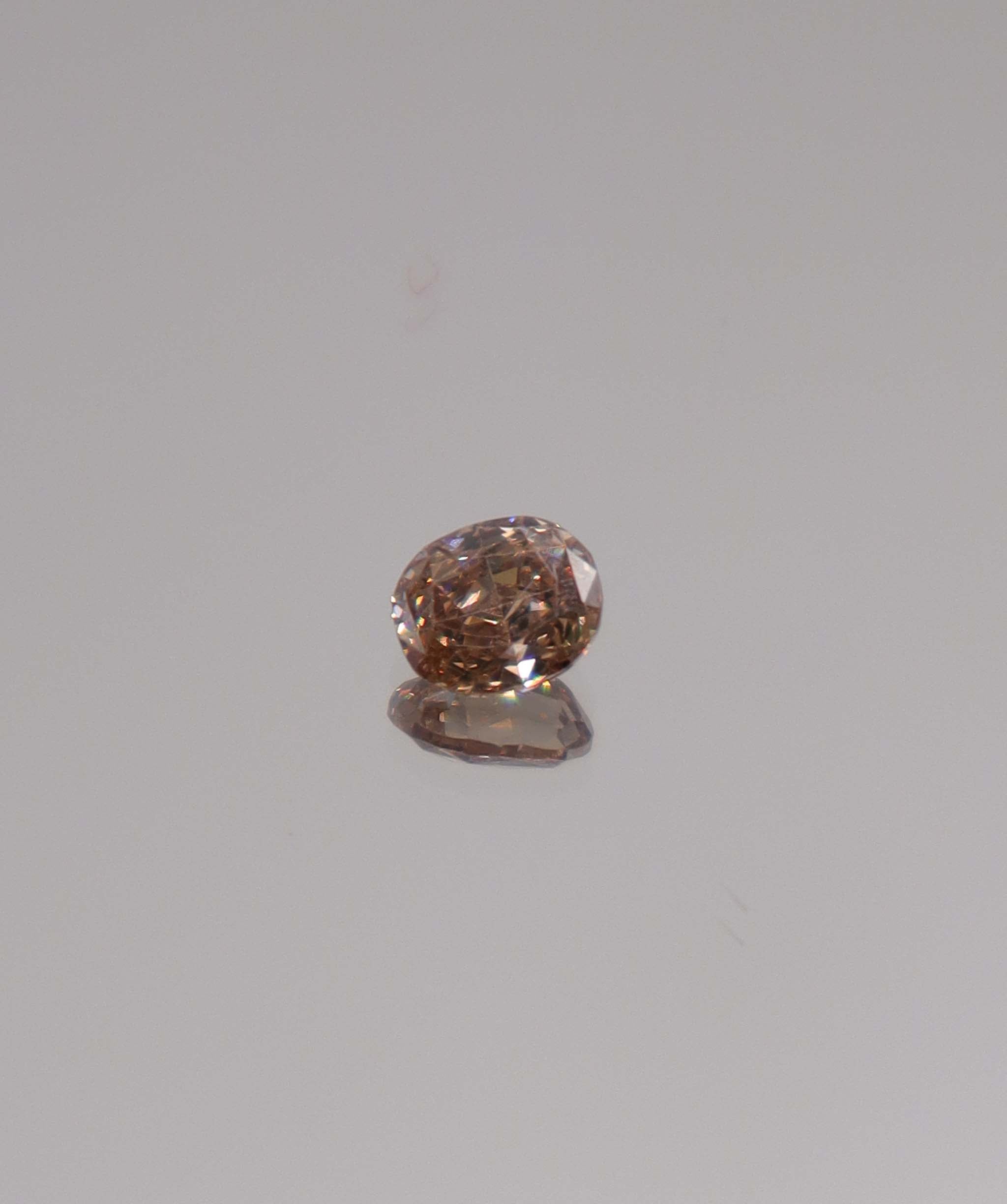 0.64ct Oval Pinky Brown Rose Cognac Diamond DXBCS3377