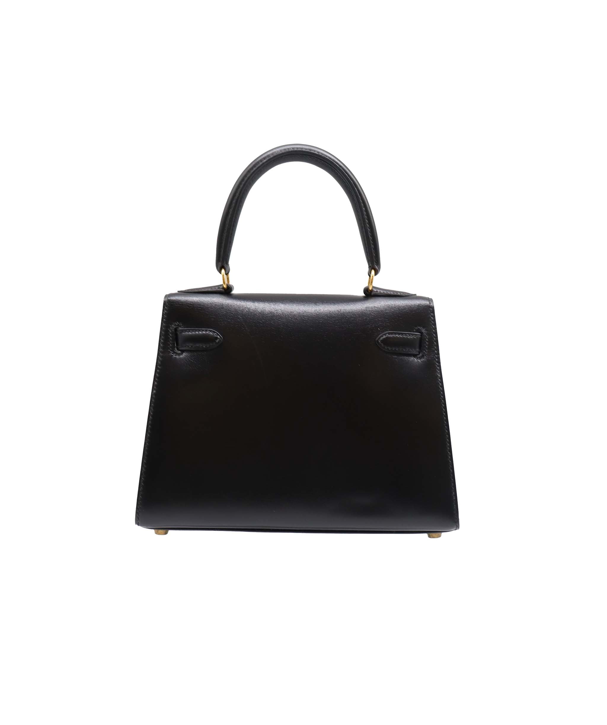 Hermes Vintage Kelly 20 Sellier Black Boxcalf GHW #U SKCP1140