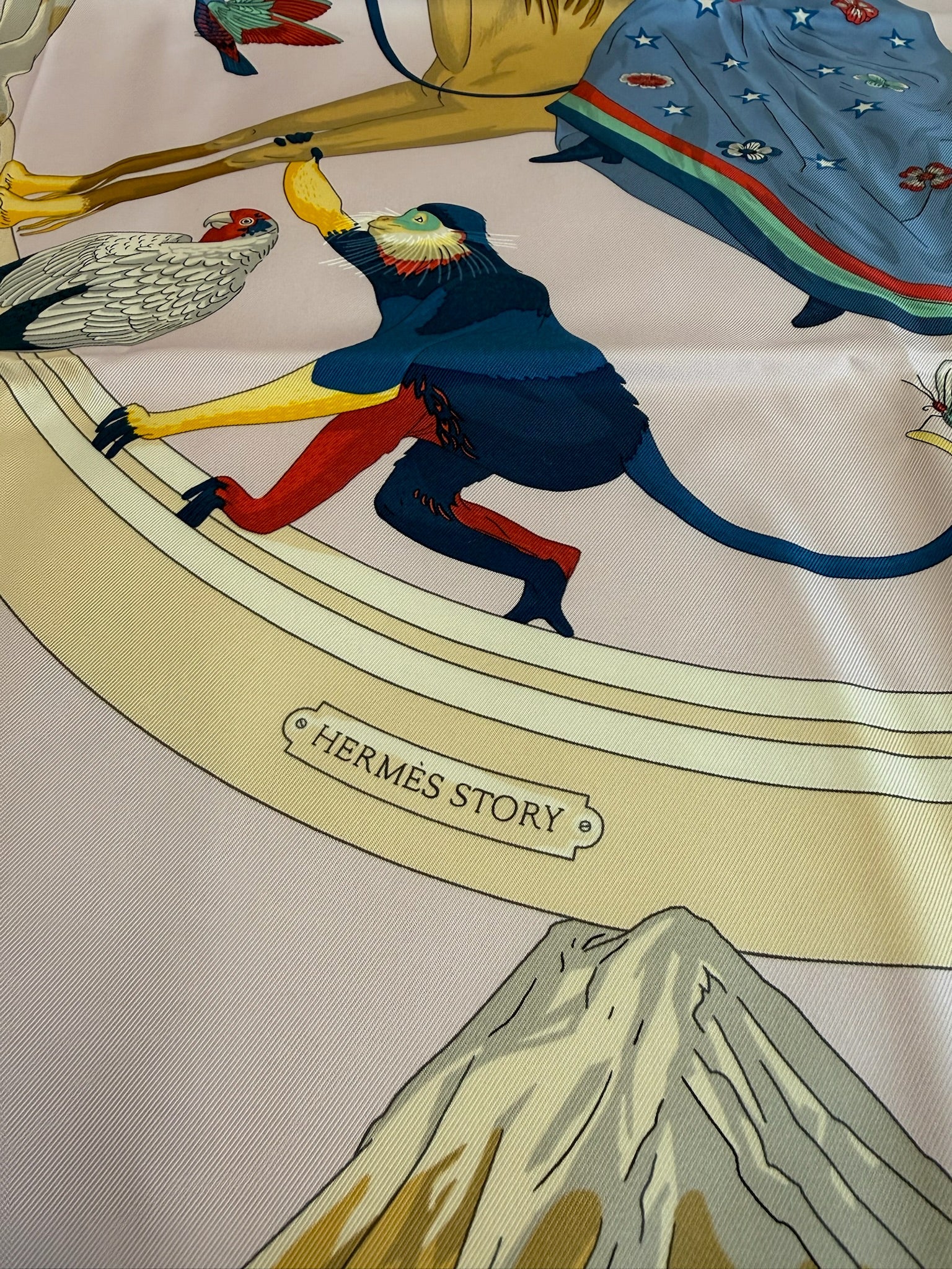 Hermes Animal Motif Silk Scarf 90