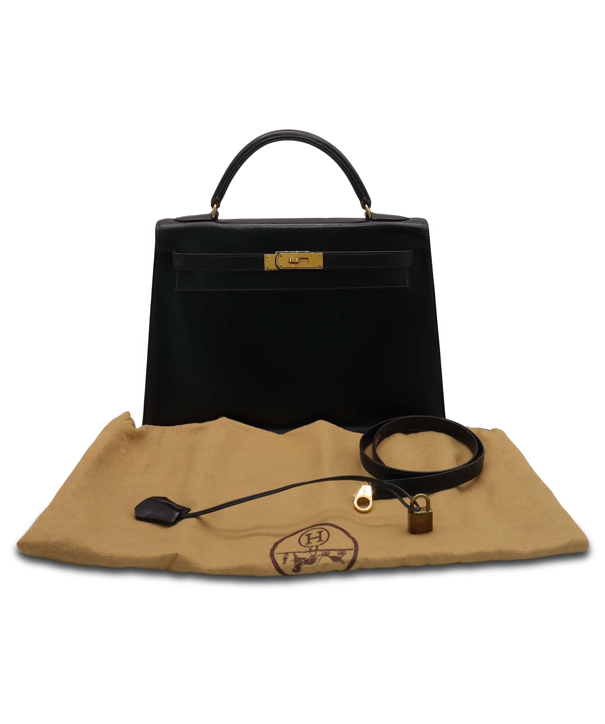 Hermes Kelly 32 Box Black AGC3536