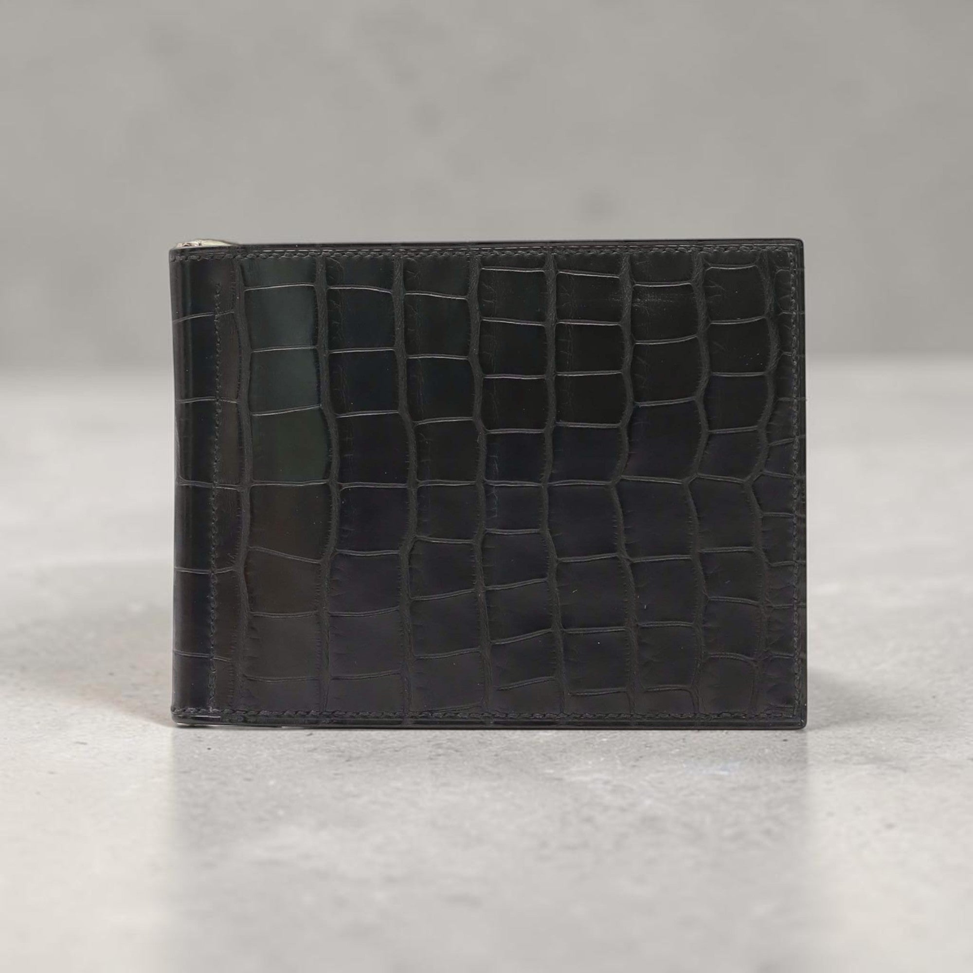 Hermes Poker Compact Wallen Matte Alligator AGC3847