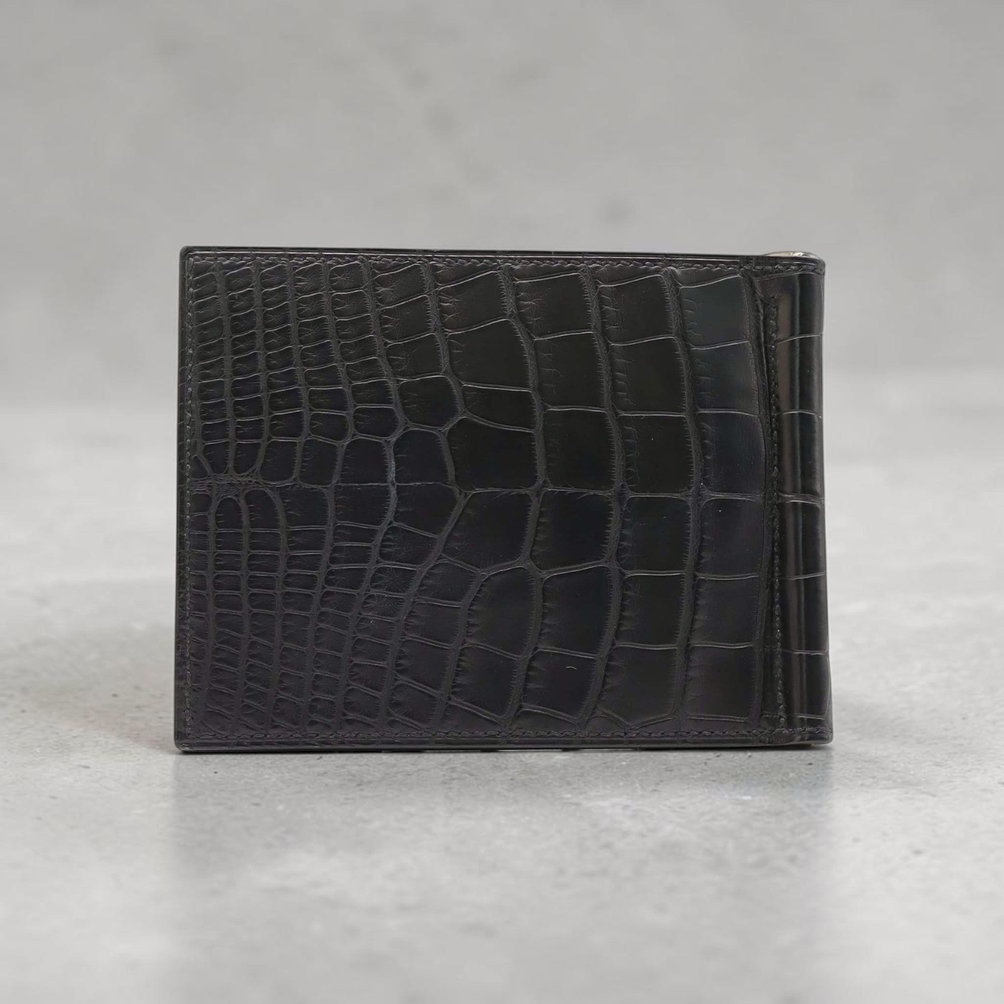 Hermes Poker Compact Wallen Matte Alligator AGC3847