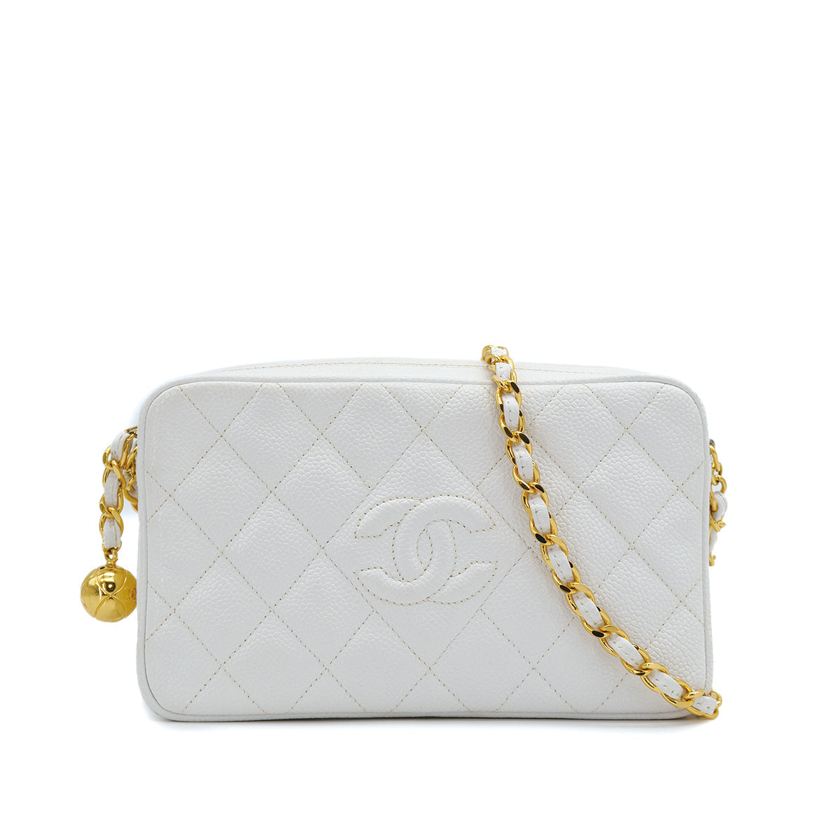 VINTAGE_CHANEL_COCO_BALL_MATELASSE_CHAIN_SHOULDER_BAG_WHITE_CAVUAR_SKIN_GOLD_HARDWARE_90317000_japan