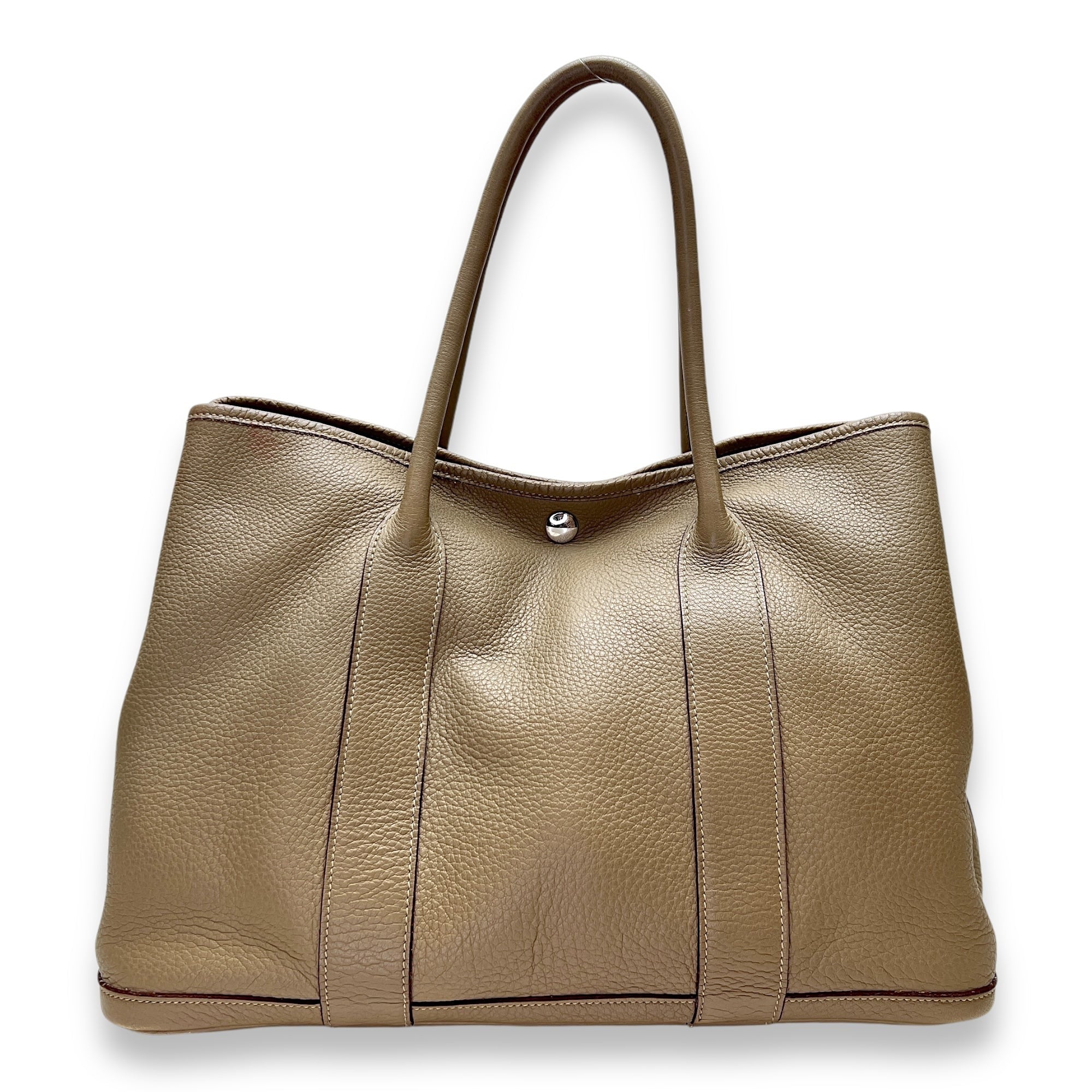 Hermès Garden Party 36 Beige in Clemence, Palladium hardware S2409-000853CH