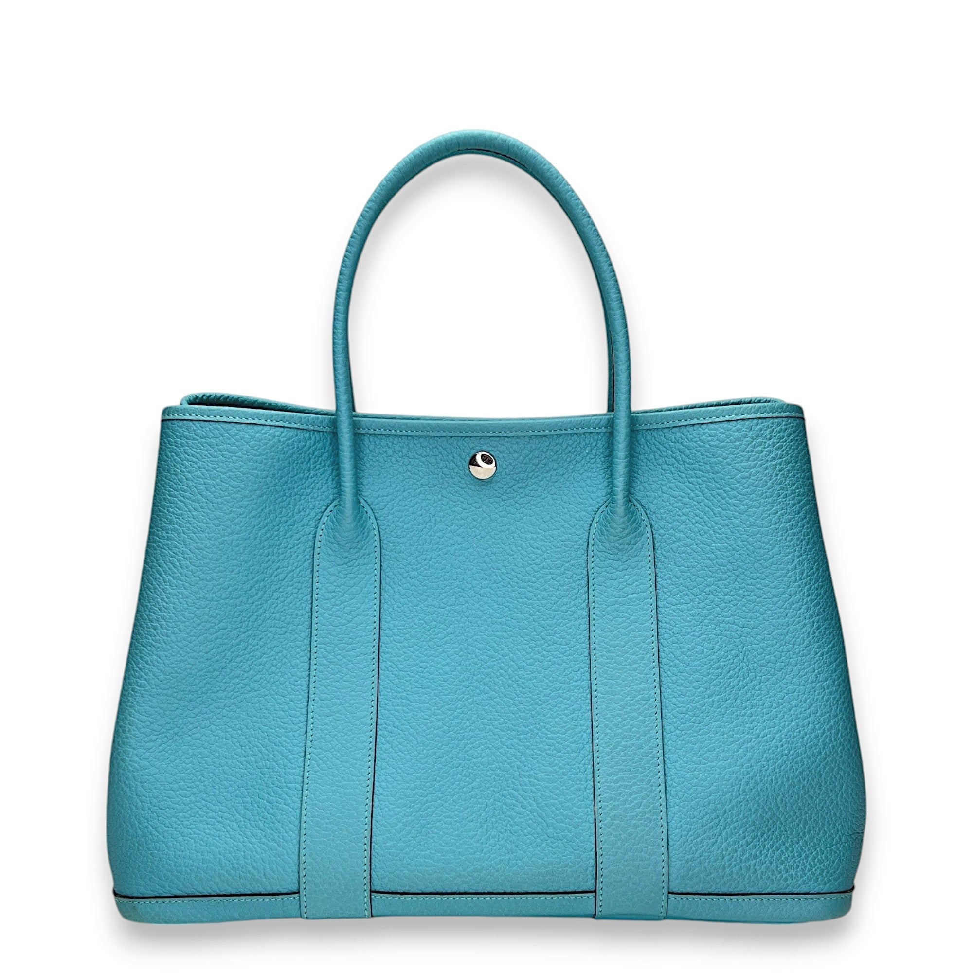 Hermès Garden Party 36 Blue in Clemence, Palladium hardware C2402861JD