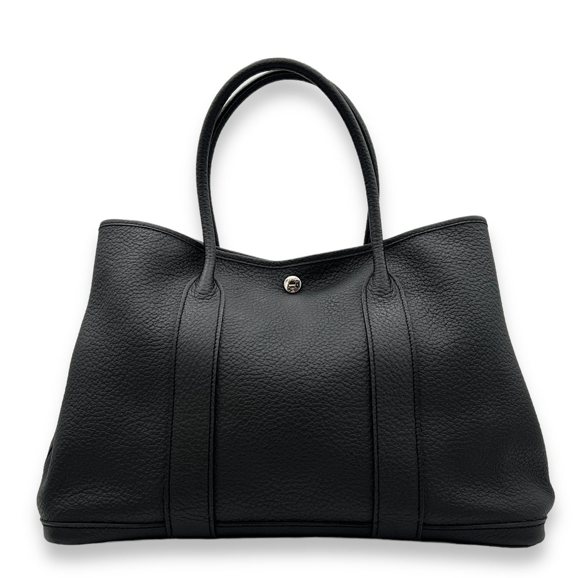 Hermès Garden Party 36 Noir in Negonda, Palladium hardware S2408-000329CH