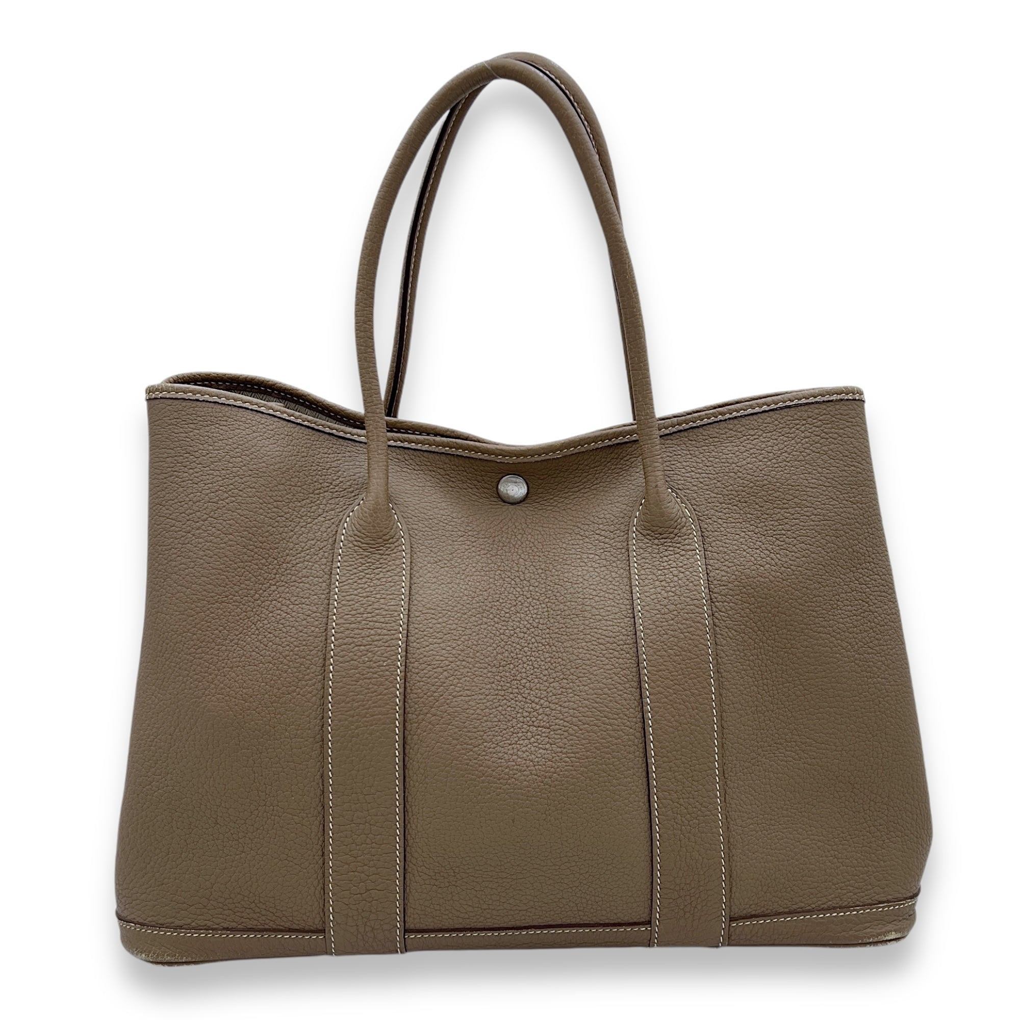 Hermès Garden Party 36 Etoupe in Negonda, Palladium hardware S2408-000331CH