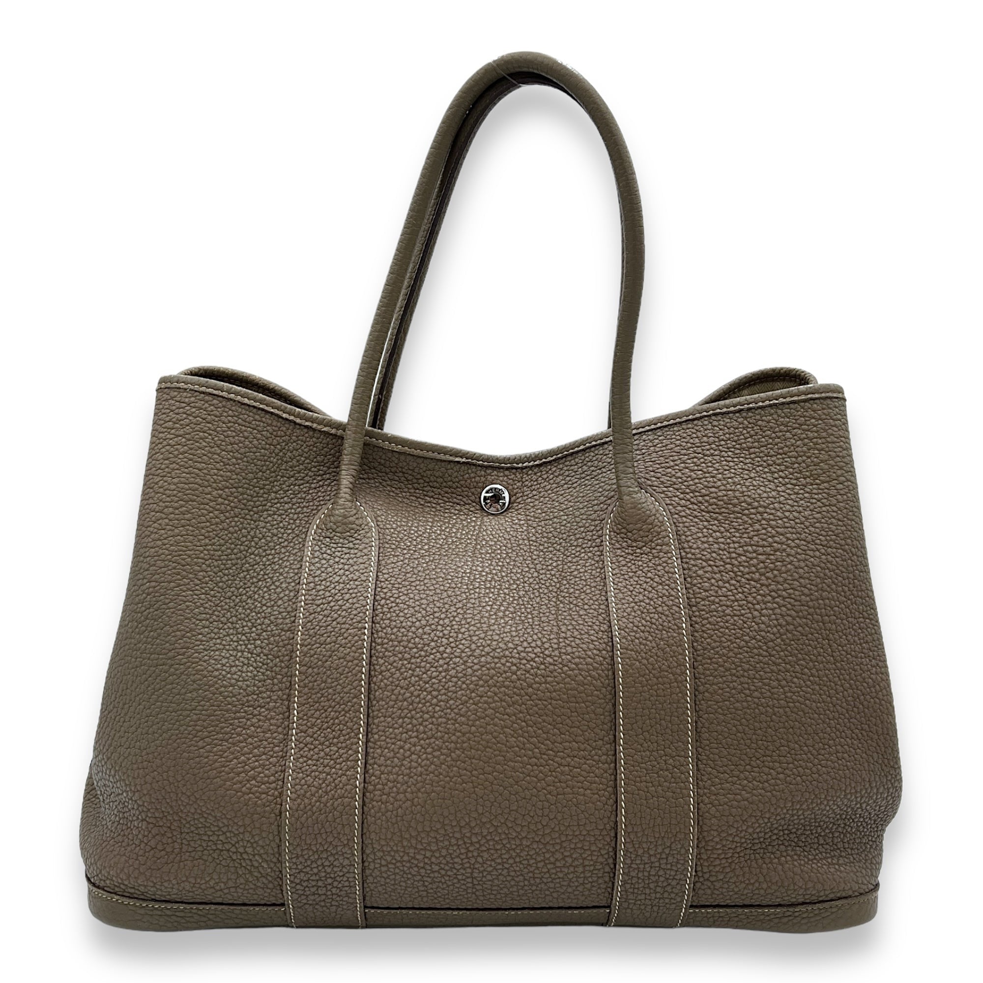 Hermès Garden Party 36 Etoupe in Negonda, Palladium hardware S2408-000328CH