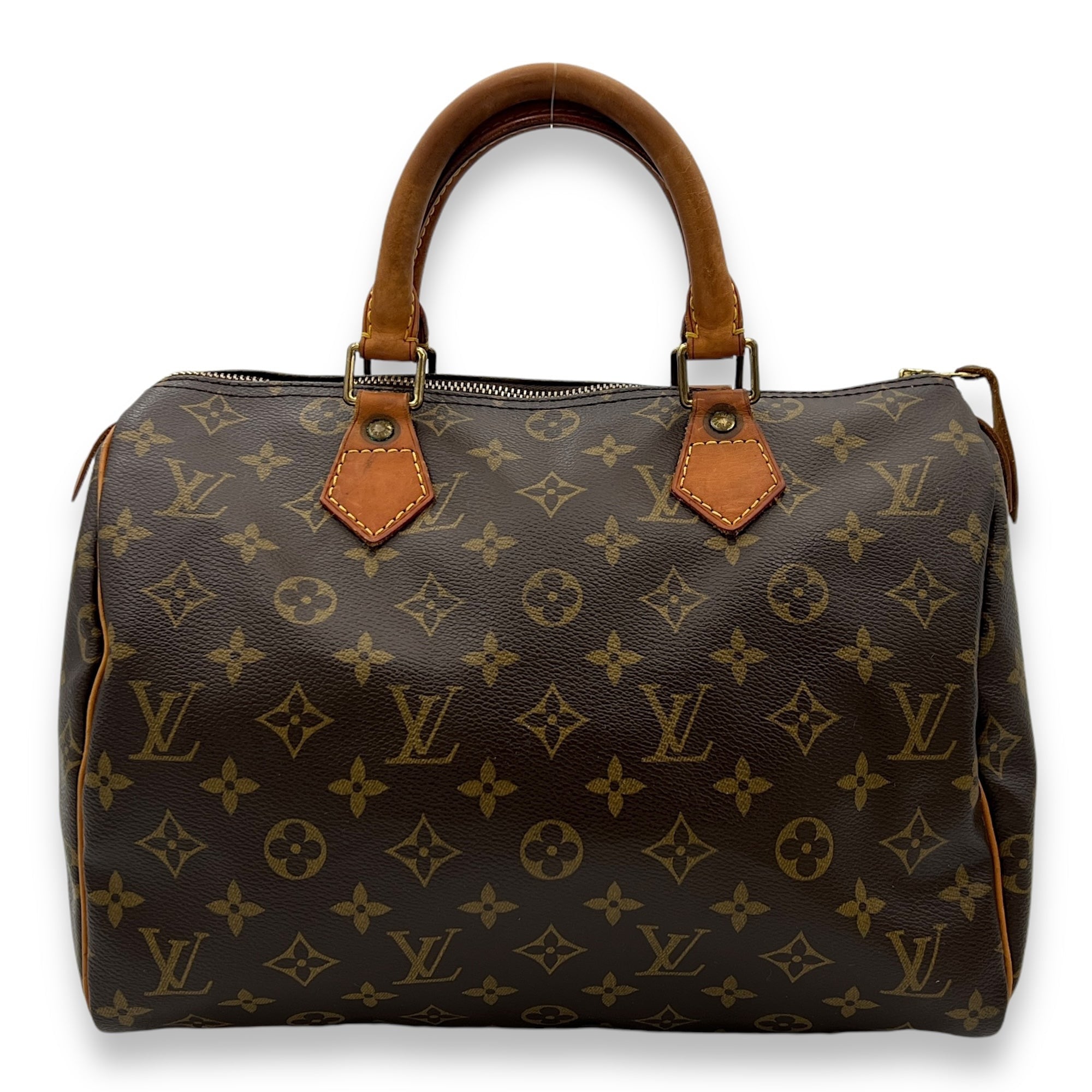 Louis Vuitton Speedy Top Handle Bag 30 Brown in Monogram Coated Canvas, Gold hardware S2410-001636VZ