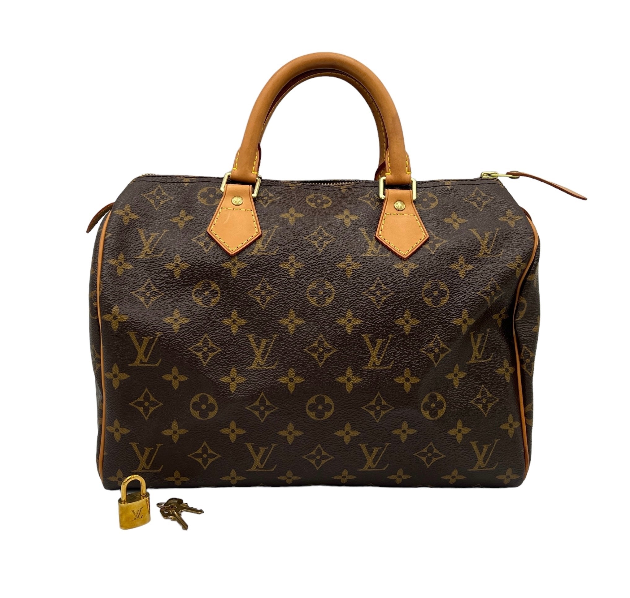 Louis Vuitton  Speedy 30 Top handle bag in Coated canvas, Gold Hardware 60IS_S2406034