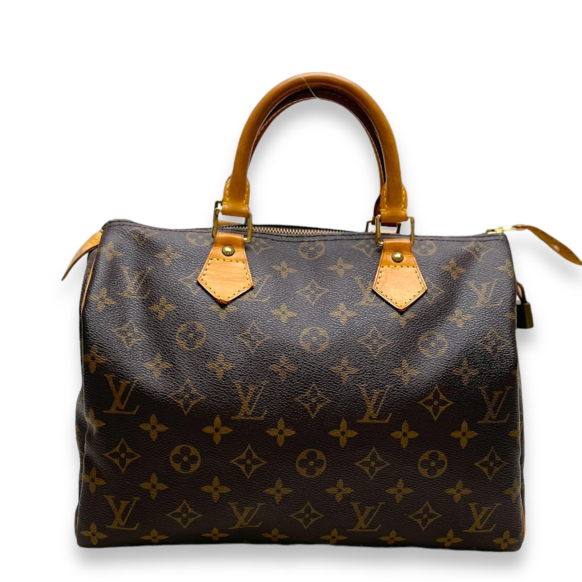 Louis Vuitton Speedy Top Handle Bag 30 Brown in Monogram Coated Canvas, Gold hardware C2409-000813AN