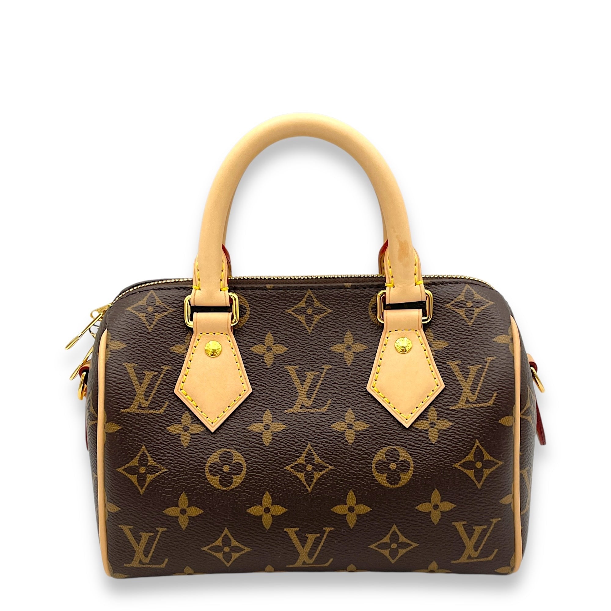 Louis Vuitton Speedy Bandouliere Top Handle Bag 20 Brown in Monogram Coated Canvas, Gold hardware S2409-001012HM