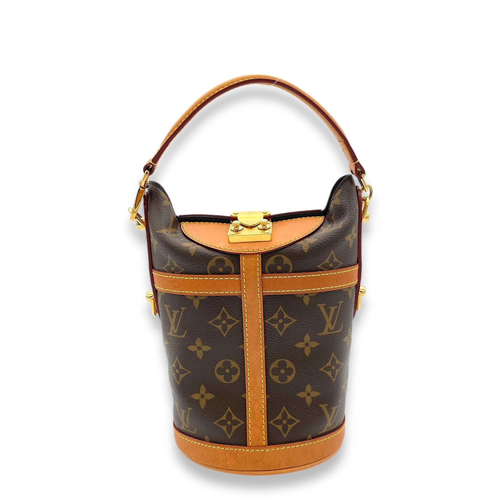 Louis Vuitton Duffle Top Handle Bag Brown in Monogram Coated Canvas, Gold hardware S2409-001328CH