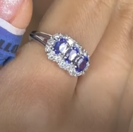 Pt900 Tanzanite Ring TZ0.72 D0.49 6.8g Sorting J1002X9FNQ