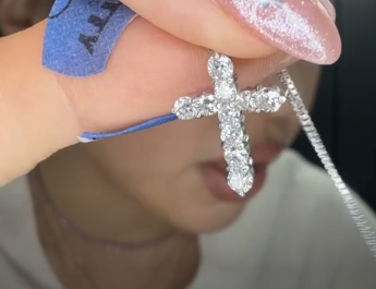 Pt900/Pt850 diamond necklace 1 4.7g J1006RNBGH