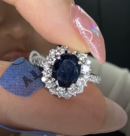 Pt900 Sapphire Ring S2.325 D1.08 5.9g J1114M2BWQ