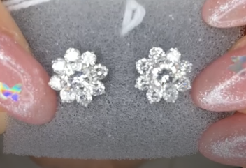 Pt900 Diamond Earrings 0.377 0.346/0.50*2 2.0g J1114PD7CW