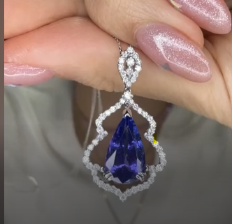 K18 Tanzanite Necklace TZ4.69 D0.71 4.6g GRJ J1114Y7S7Y