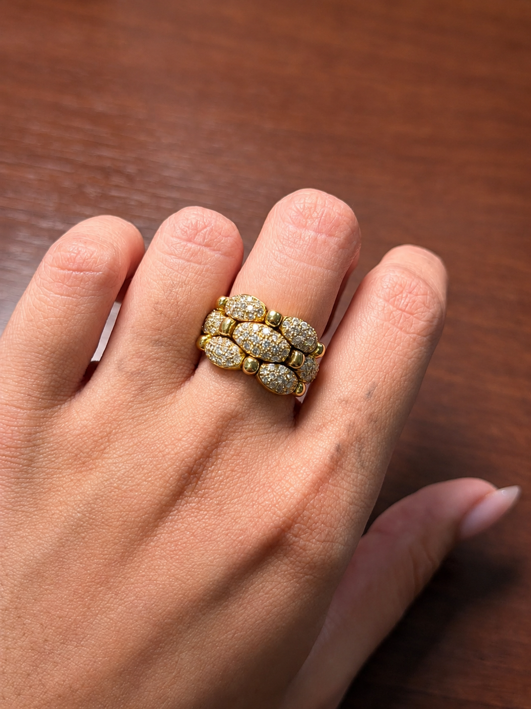 Pave Diamond Ring in K18 / D1.15ct 5988Y