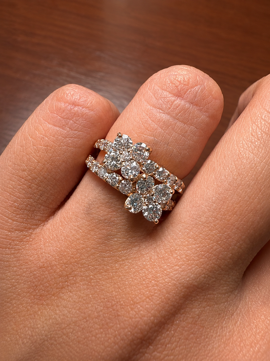 Floral Diamond Ring in K18RG / D1.7ct 29S65