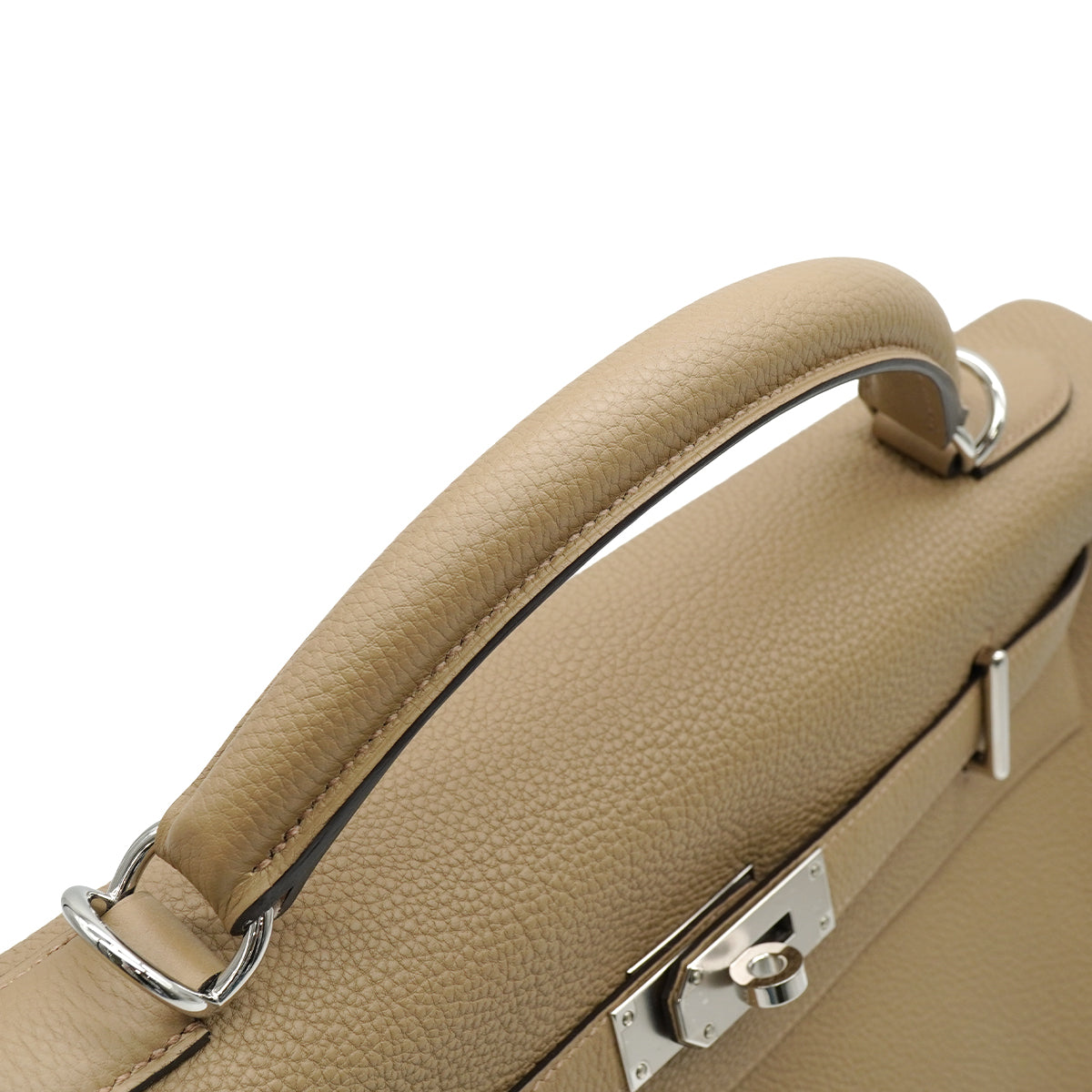 HERMES KELLY 42 RETOURNE  BEIGE MARFA TOGO HAND SHOULDER BAG 2024 W STAMP PALLADIUM HARDWARE 90342566