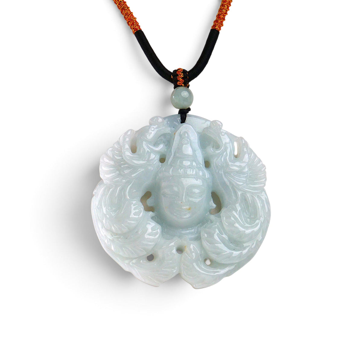 KHDN85 DHJ Type A Burmese Jadeite Phoenix Carving Pendant Necklace