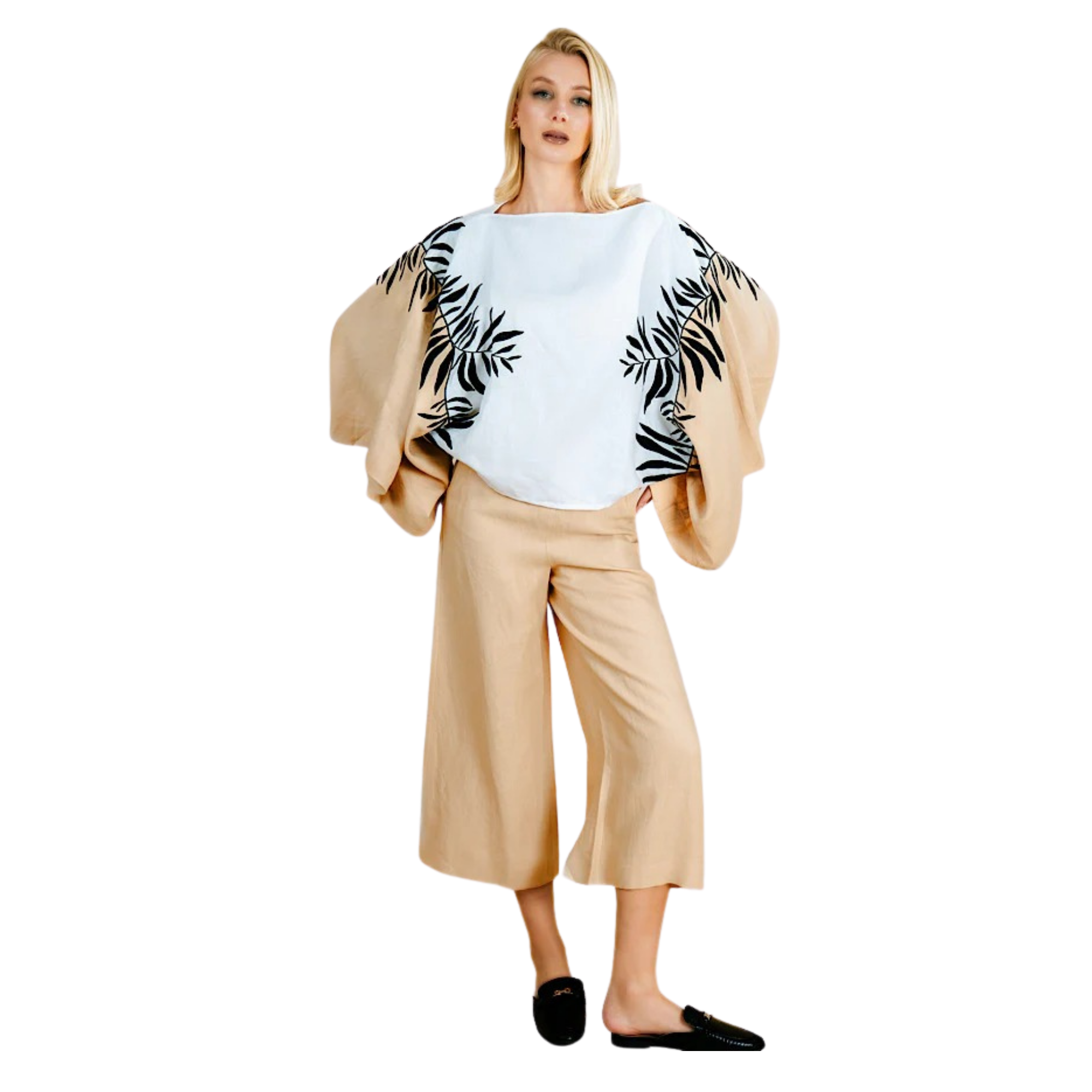 KIMONO WATER LEAVES ANTIGUE TOP (قميص)