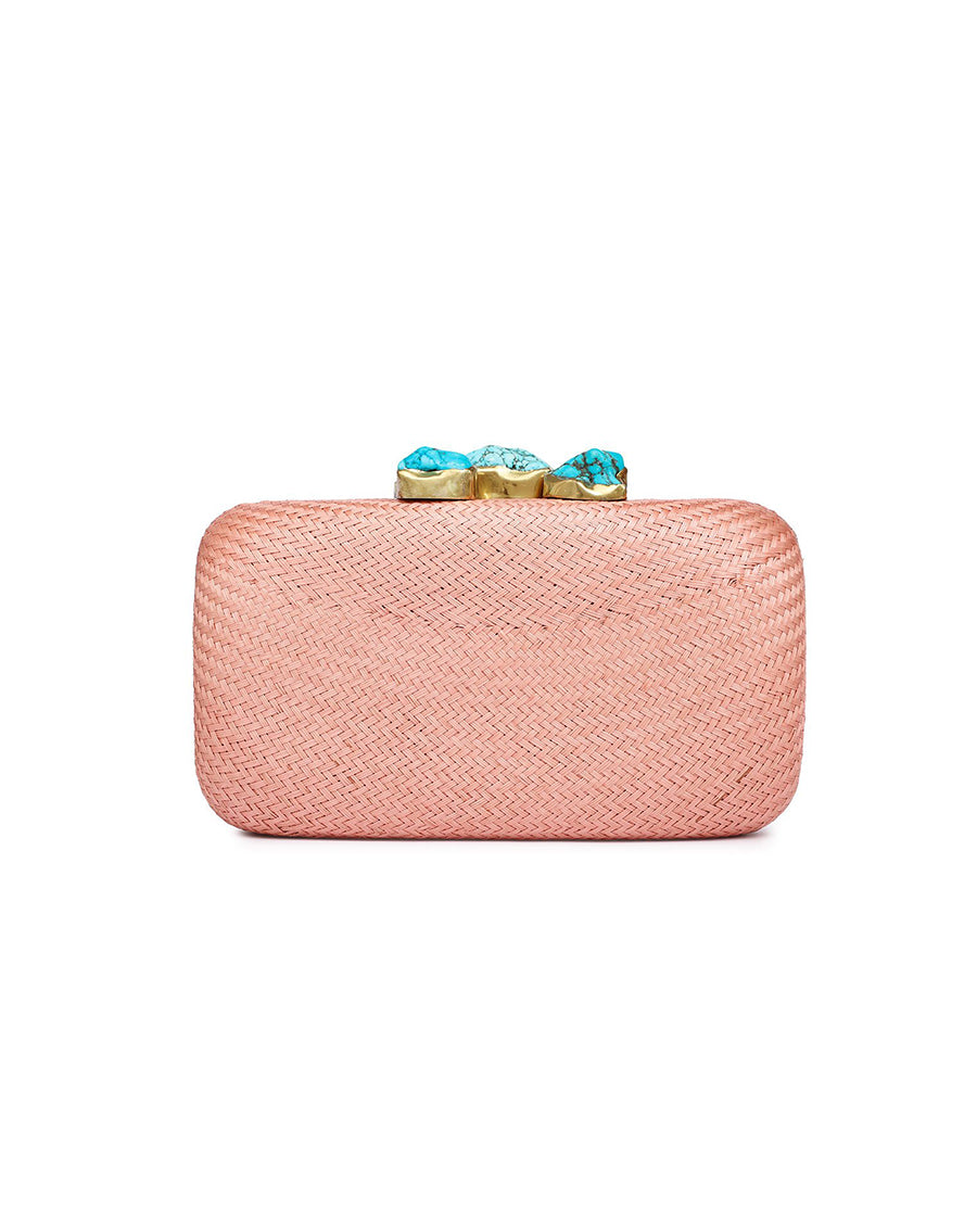 Kali Peach Clutch with Aqua Stone