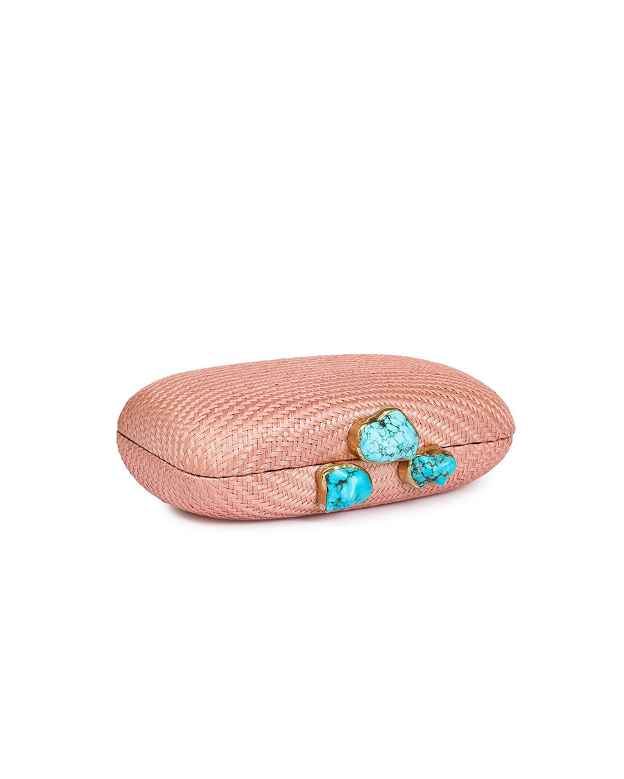 Kali Peach Clutch with Aqua Stone