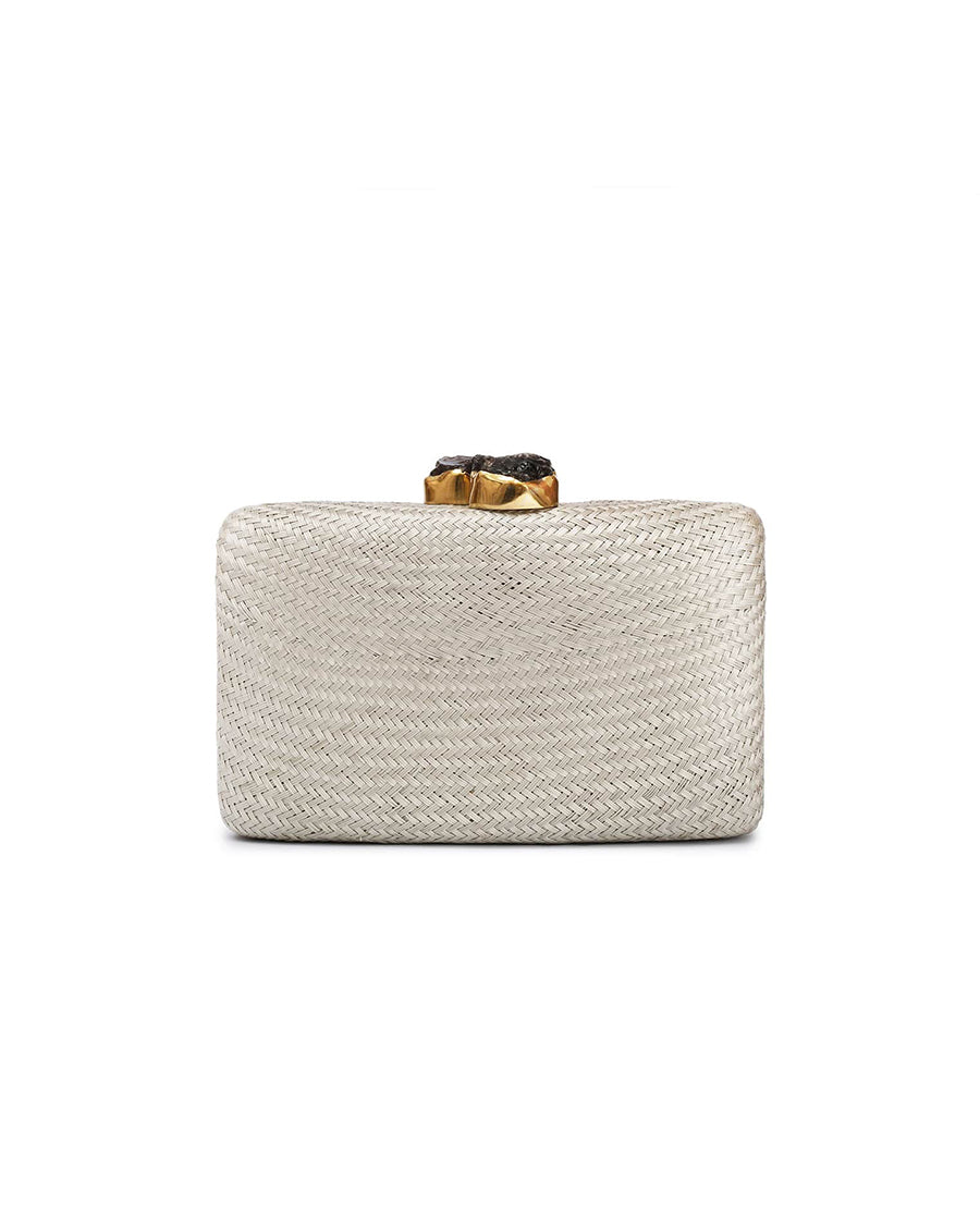 Kapre Gray Clutch with Quartz Stone