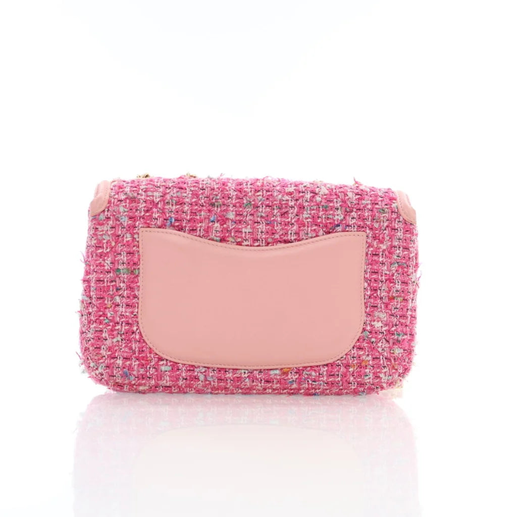 Chanel Medium Pink Tweed CC Filigree Flap L-OIGC1Y