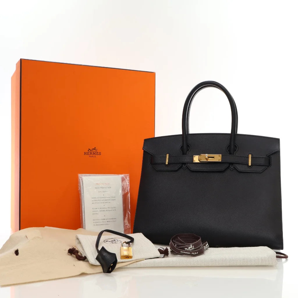 Hermes Noir Madame Birkin 30 Sellier L-OLX77Y